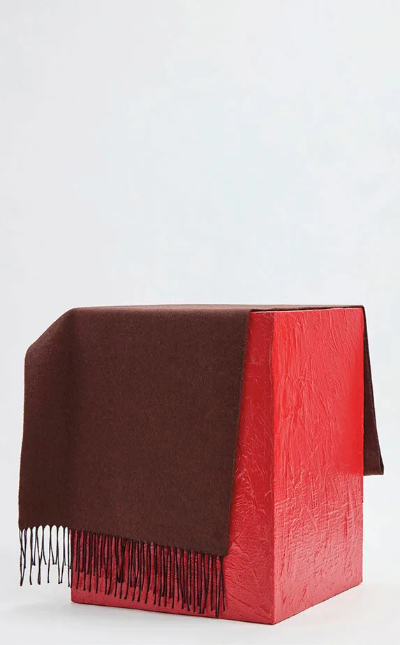 Blaine Fringe Scarf in Chocolate Melange Silk Cashmere sold by Gabriela Hearst product image thumbnail 3