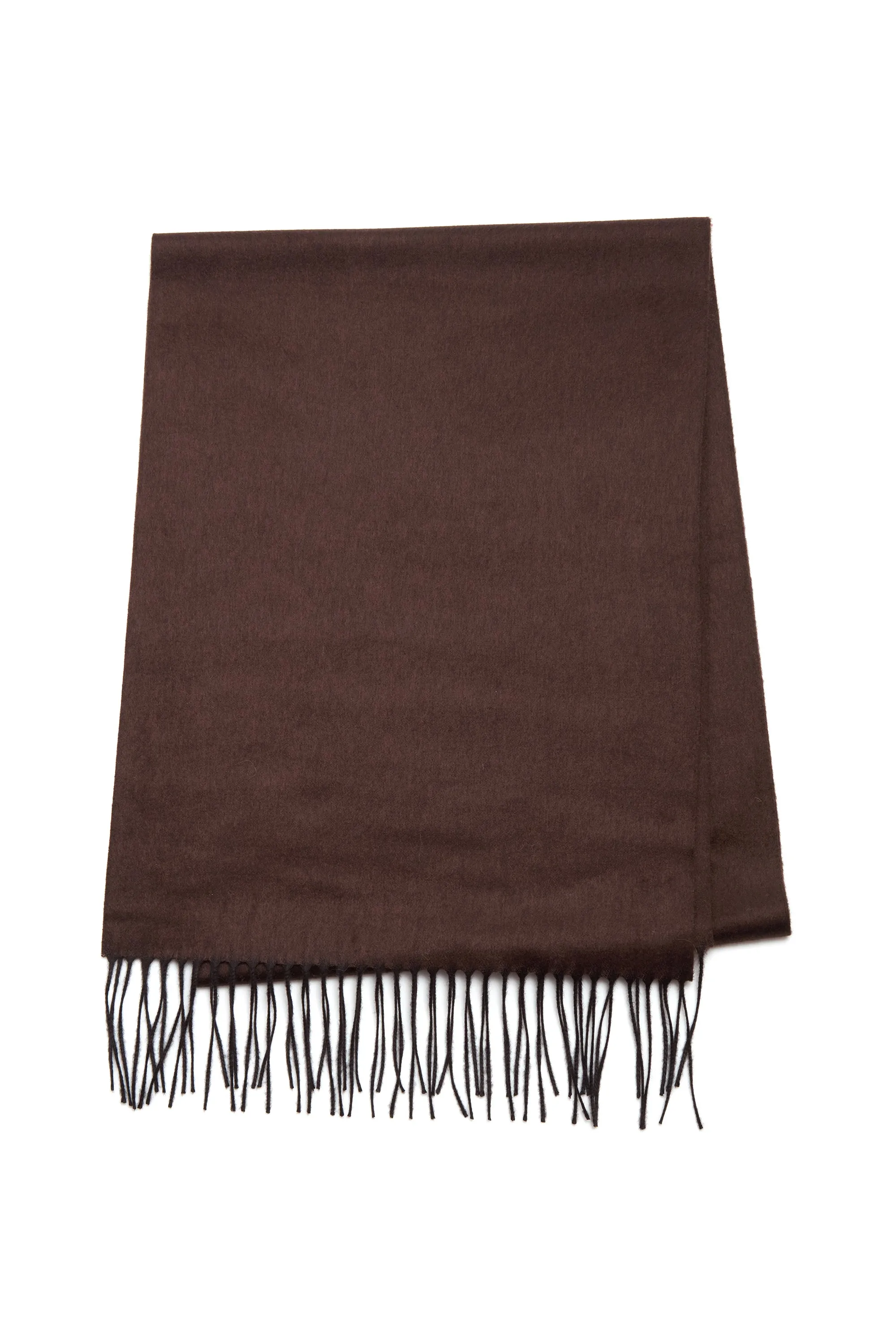 Blaine Fringe Scarf in Chocolate Melange Silk Cashmere sold by Gabriela Hearst