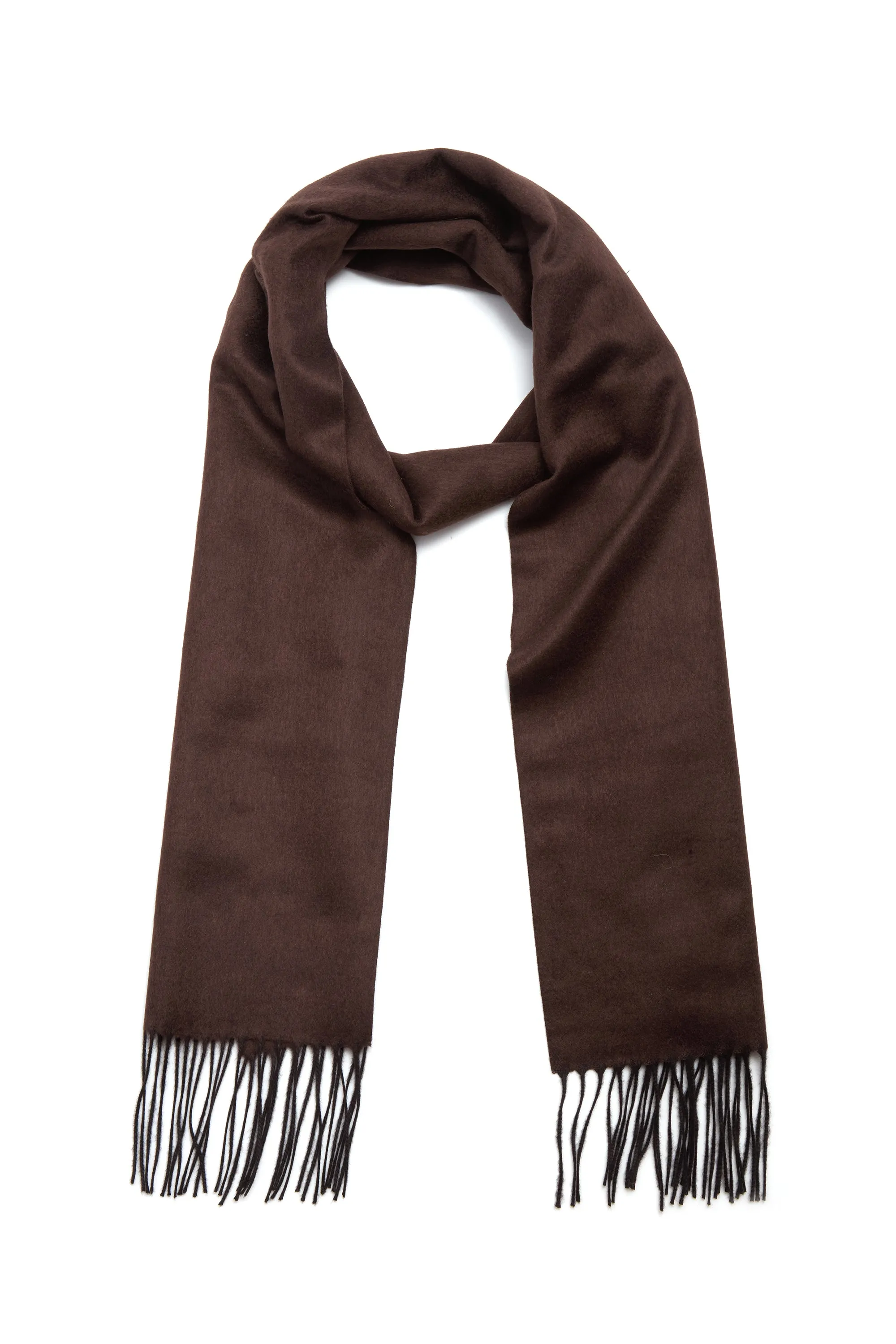Blaine Fringe Scarf in Chocolate Melange Silk Cashmere sold by Gabriela Hearst product image thumbnail 2
