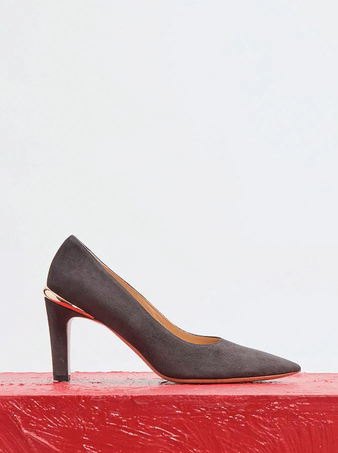 Edwina High Heel Stiletto Pump in Chocolate Suede sold by Gabriela Hearst product image thumbnail 5