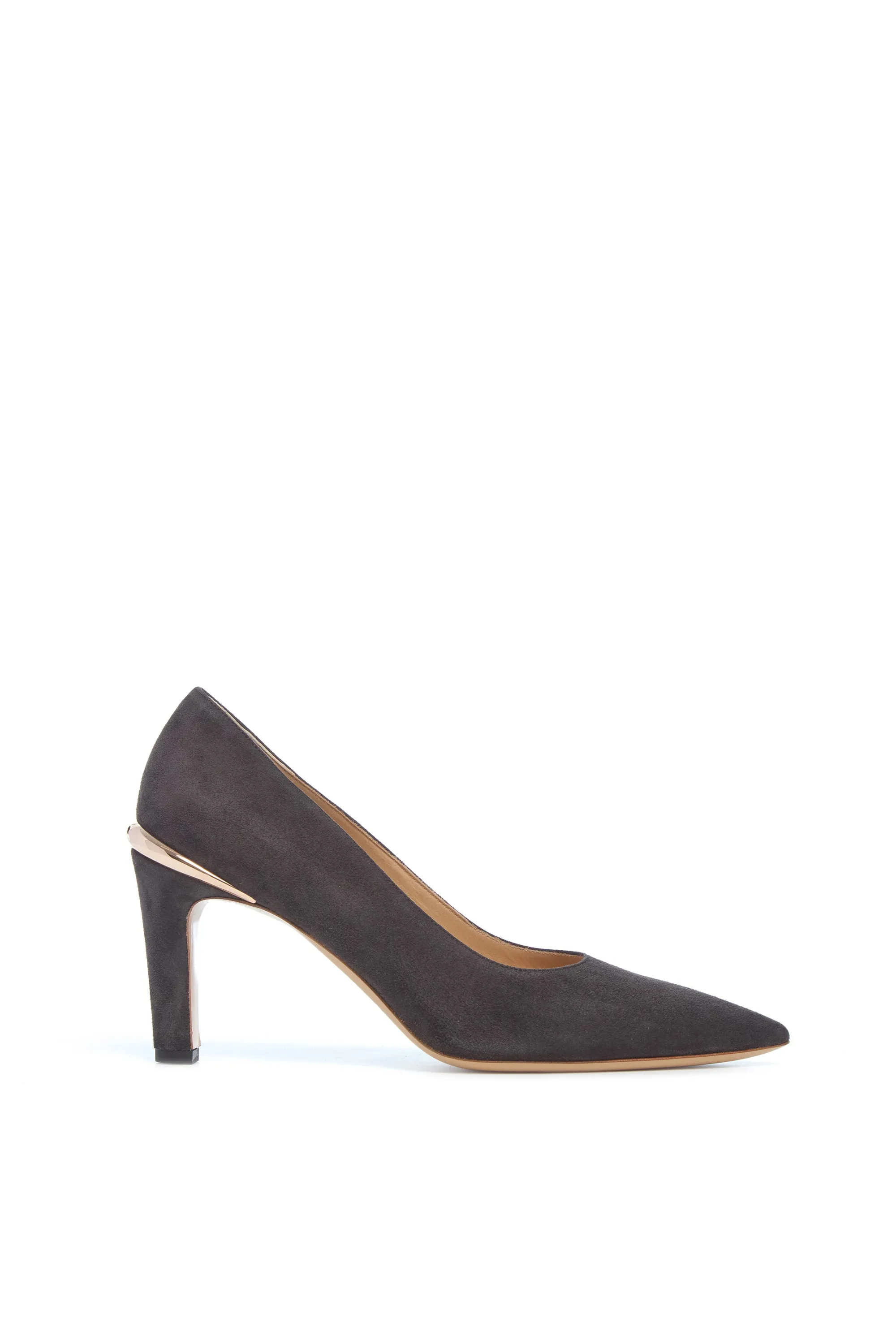 Edwina High Heel Stiletto Pump in Chocolate Suede sold by Gabriela Hearst