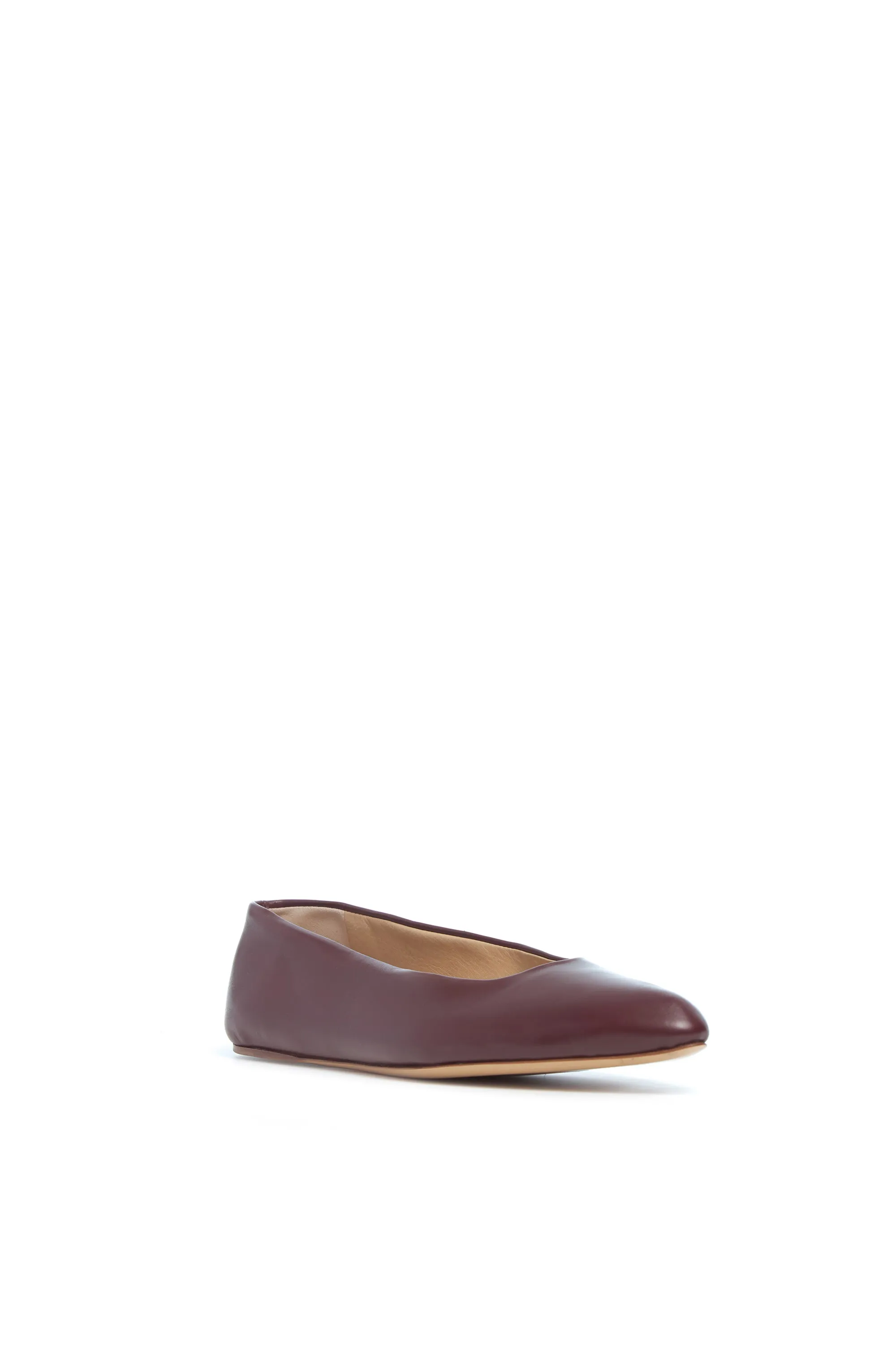 Andre Ballerina Flat Shoe in Bordeaux Leather sold by Gabriela Hearst product image thumbnail 2