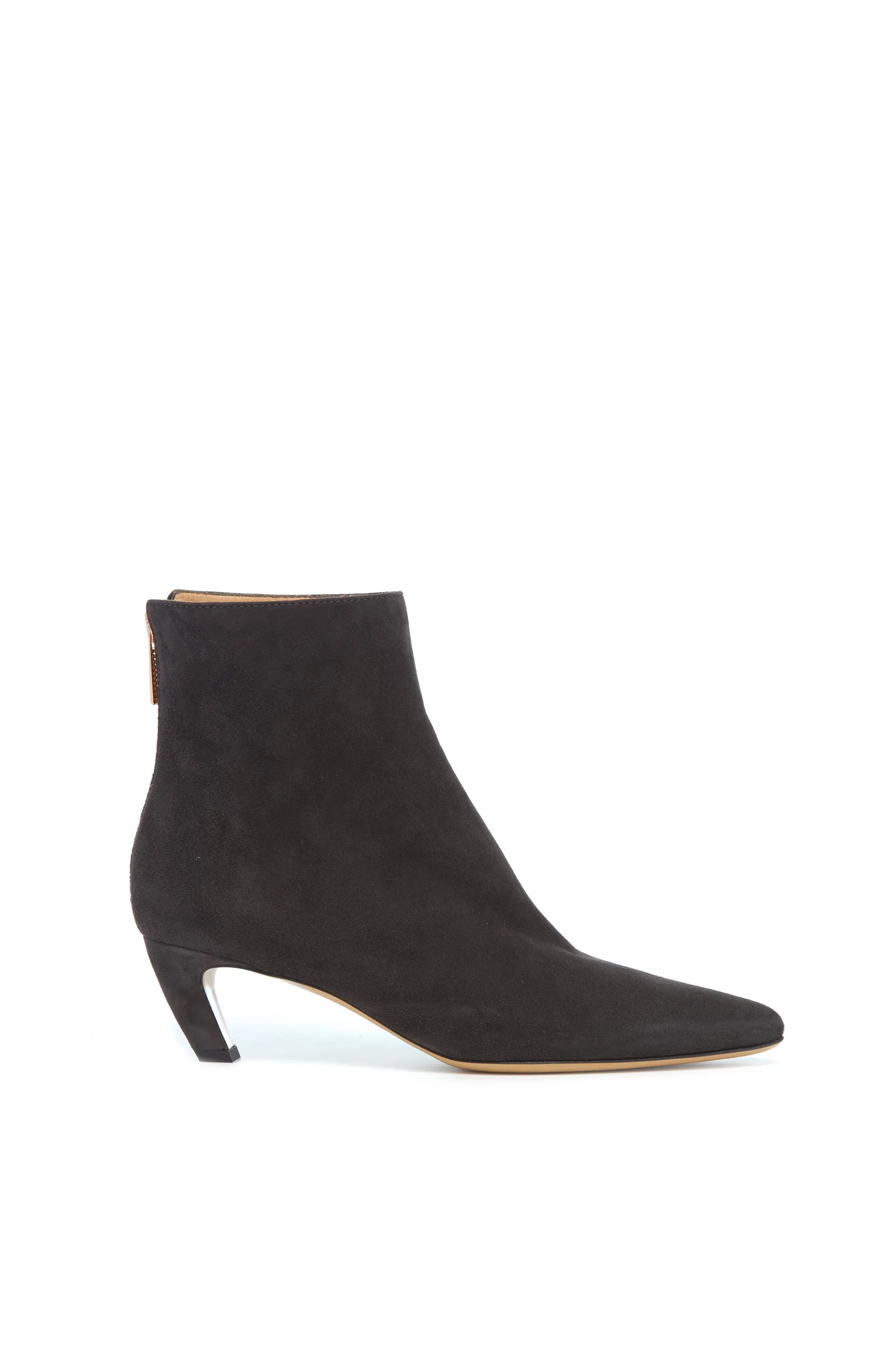 Clayton Ankle Boot in Dark Grey Suede sold by Gabriela Hearst