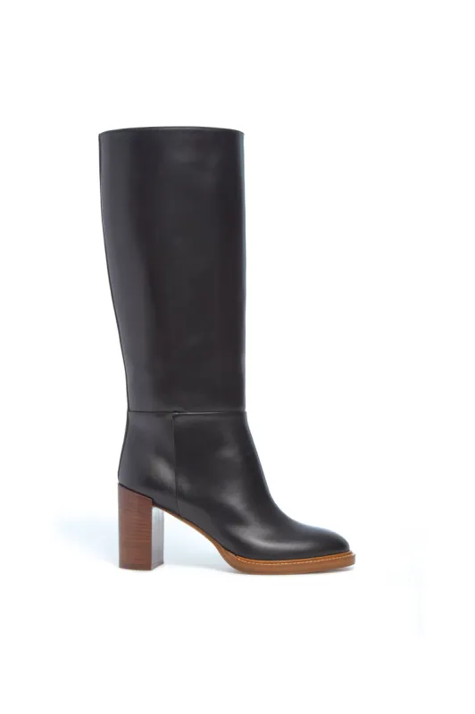 Bocca Knee-High Boot in Black Leather sold by Gabriela Hearst