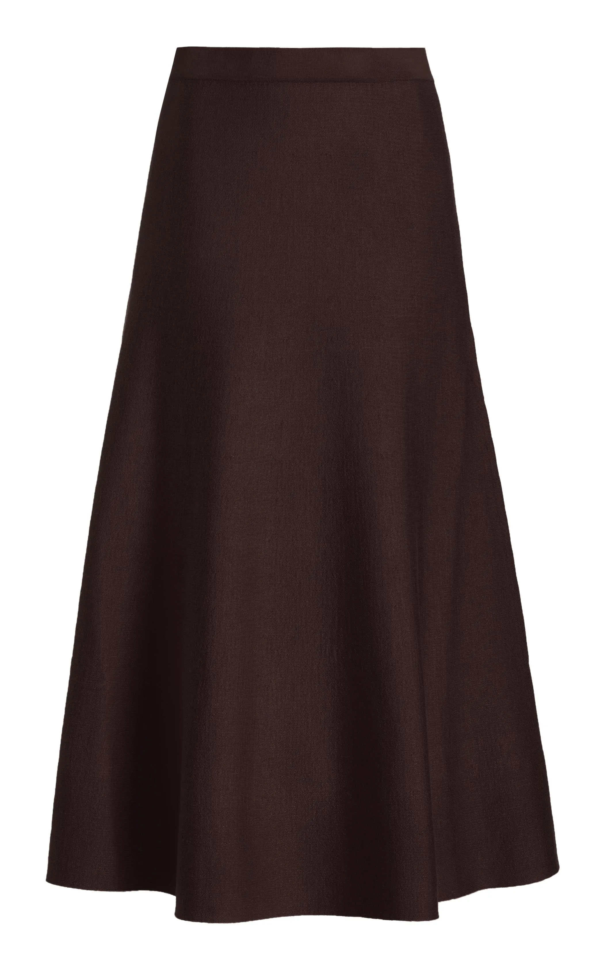 Freddie Knit Midi Skirt in Chocolate Merino Wool Cashmere sold by Gabriela Hearst