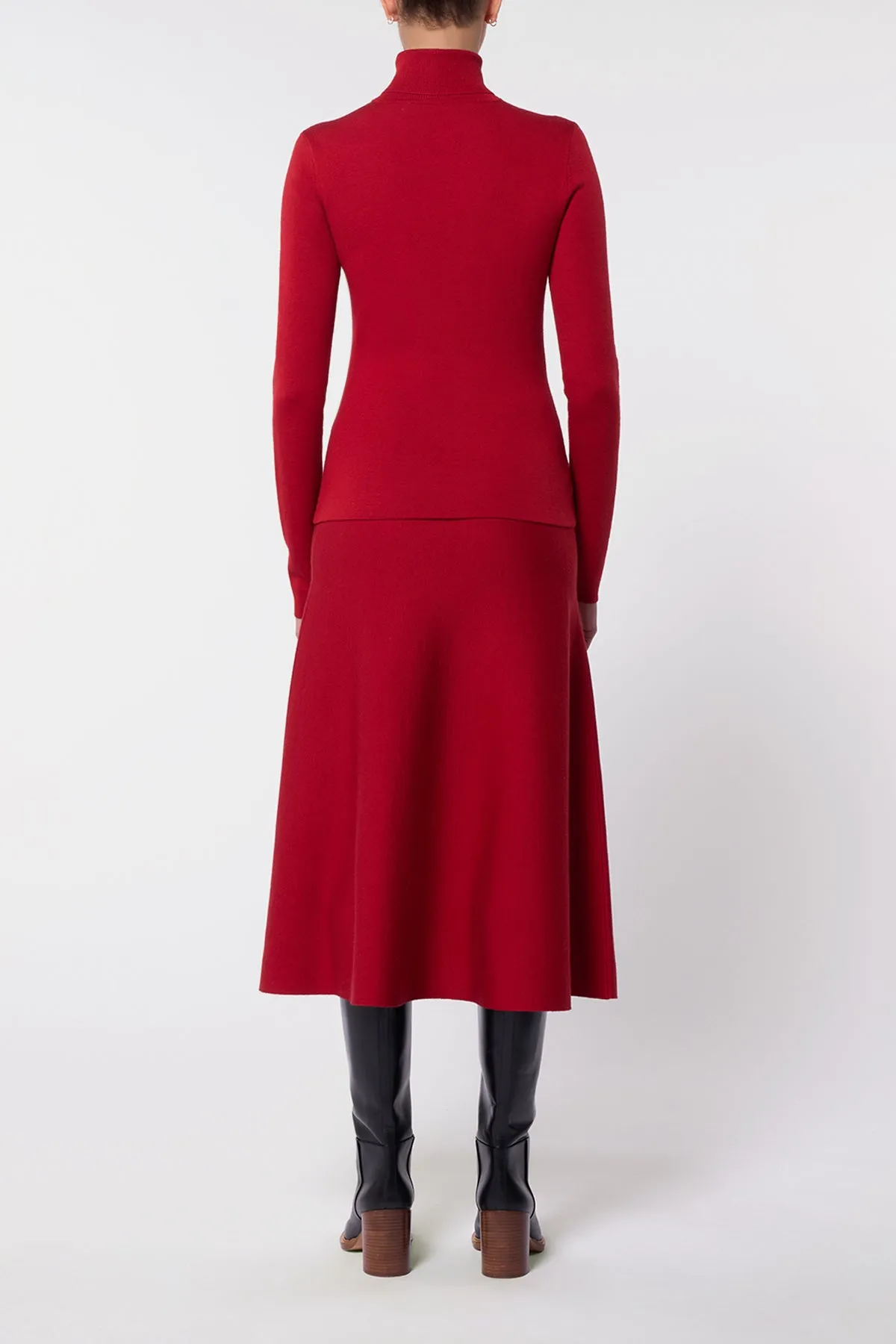 May Knit Turtleneck in Scarlet Red Merino Wool Cashmere sold by Gabriela Hearst product image thumbnail 4
