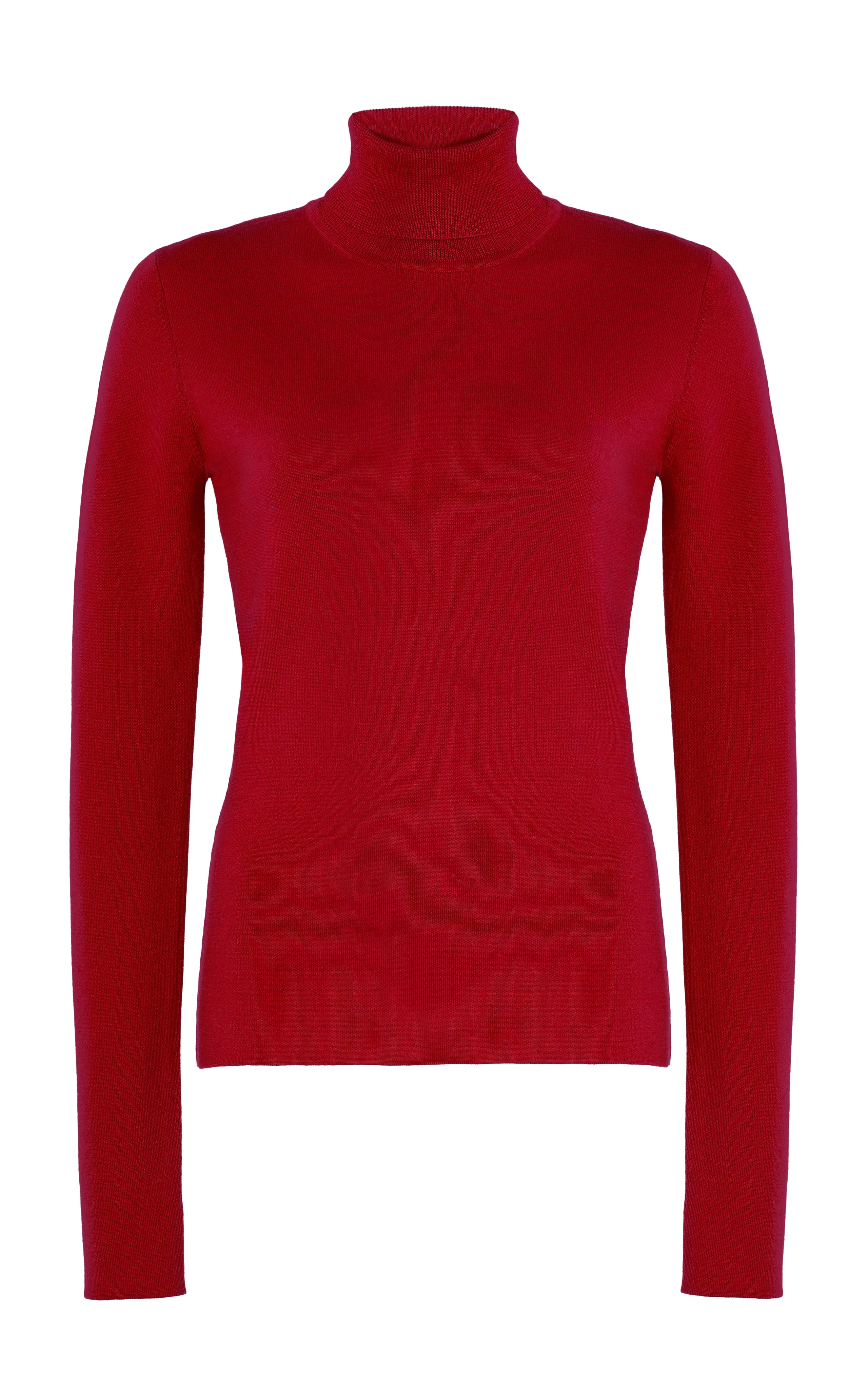 May Knit Turtleneck in Scarlet Red Merino Wool Cashmere sold by Gabriela Hearst