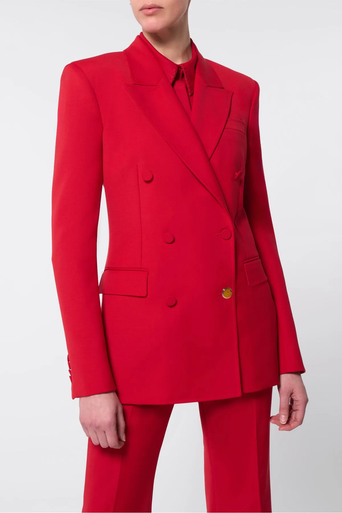 Gavin Blazer in Scarlet Red Sportswear Wool sold by Gabriela Hearst product image thumbnail 5