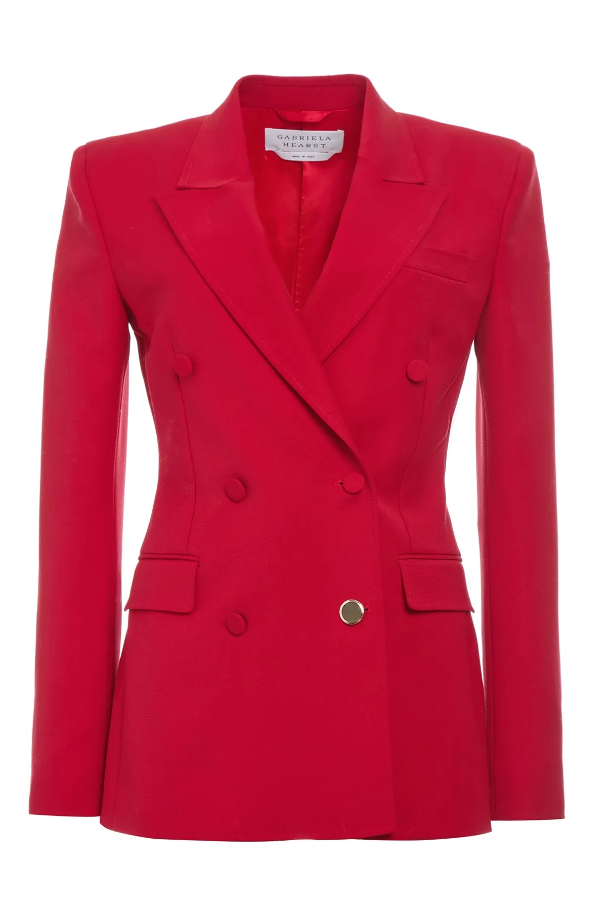 Gavin Blazer in Scarlet Red Sportswear Wool sold by Gabriela Hearst