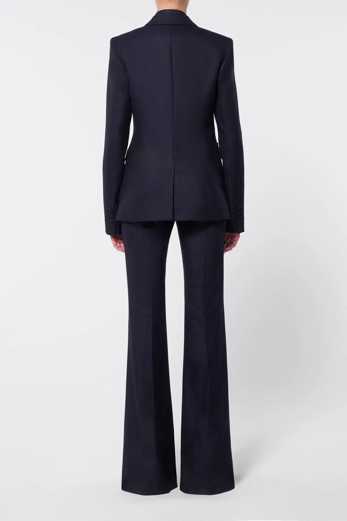 Louisa Blazer in Dark Navy Virgin Wool Cashmere Flannel sold by Gabriela Hearst product image thumbnail 4
