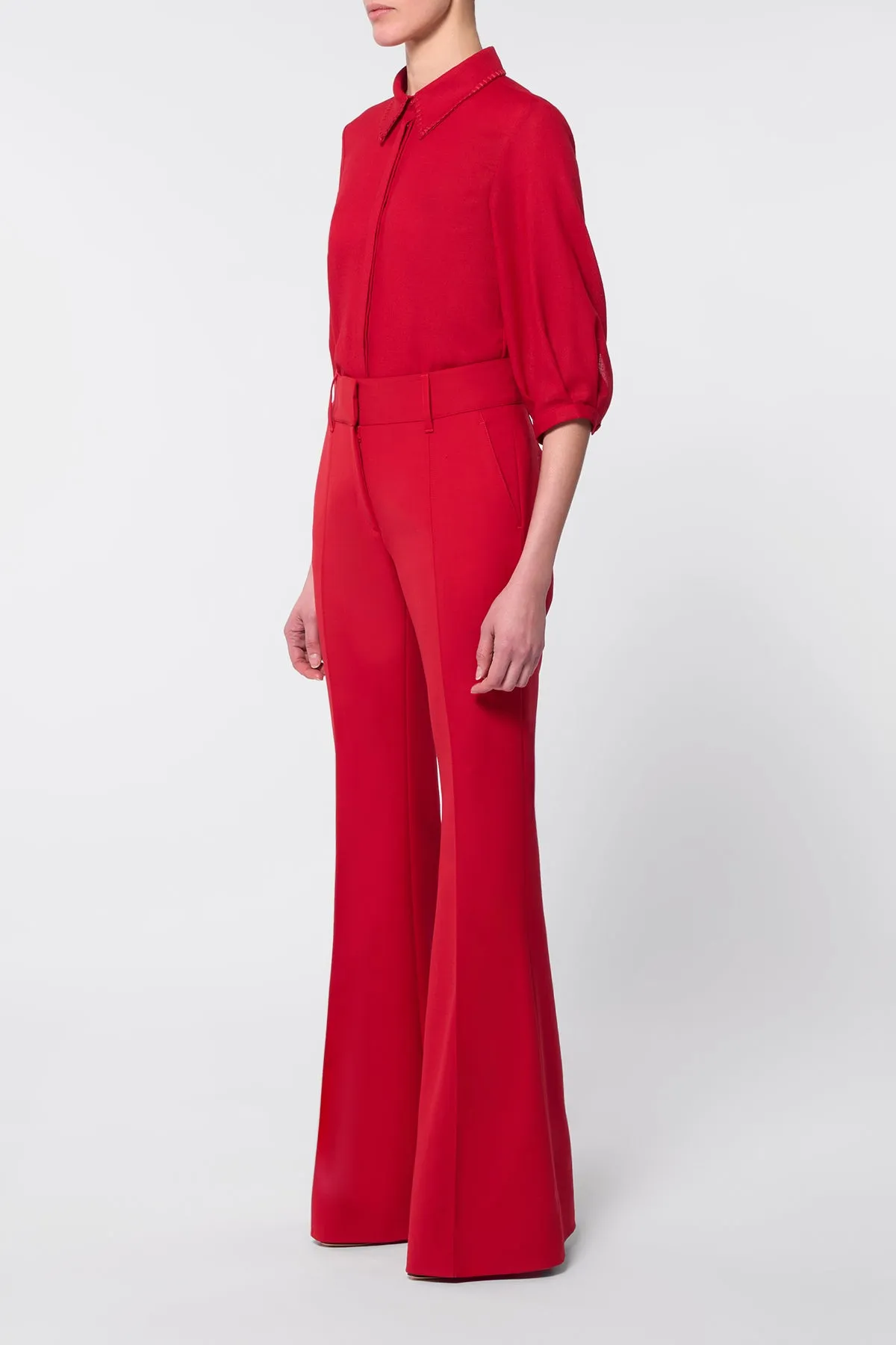 Hadley Blouse in Scarlet Red Virgin Wool sold by Gabriela Hearst product image thumbnail 3