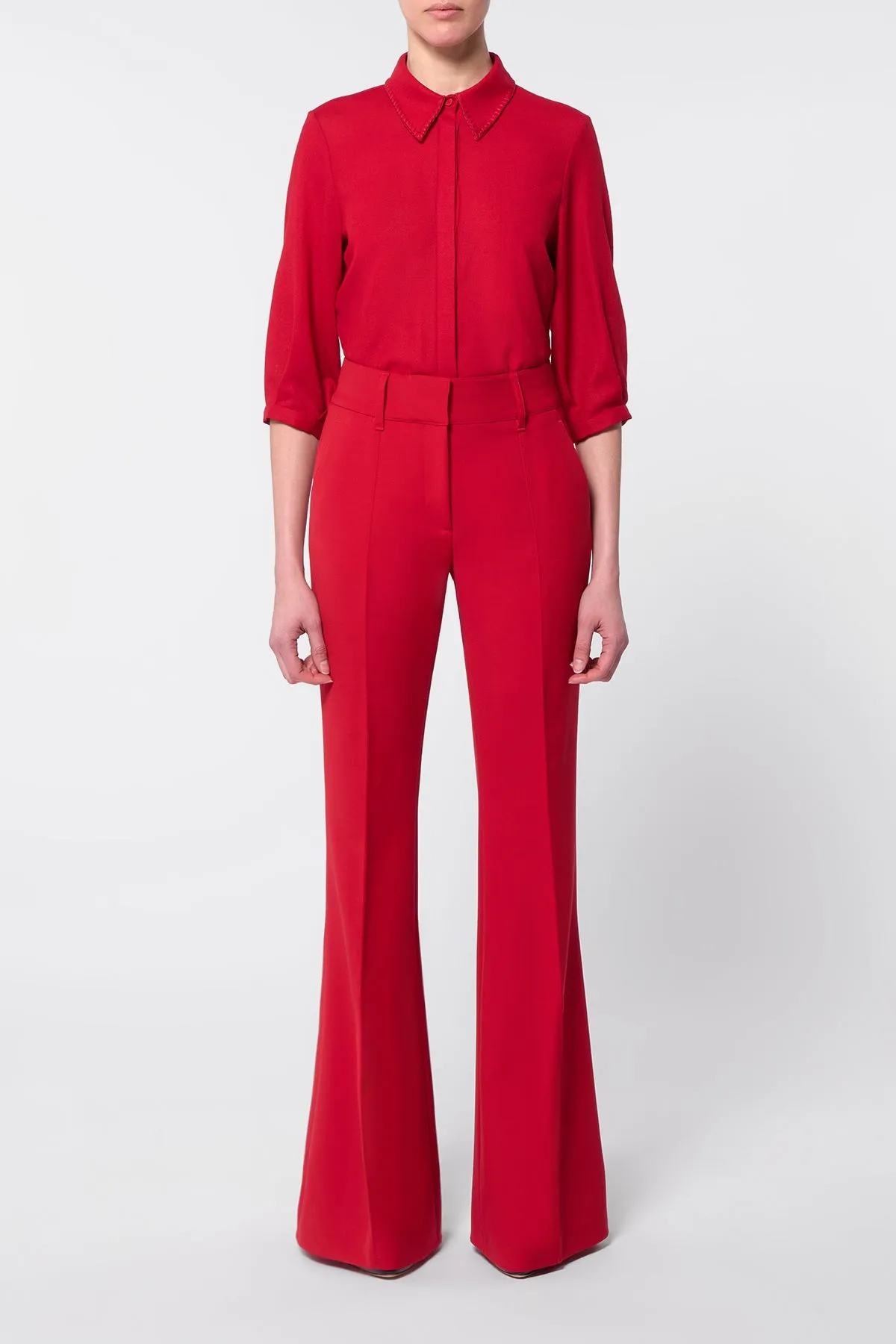 Hadley Blouse in Scarlet Red Virgin Wool sold by Gabriela Hearst product image thumbnail 2