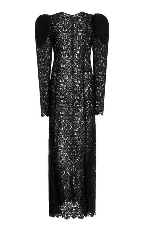 Lana Dress in Black Cashmere Lace sold by Gabriela Hearst