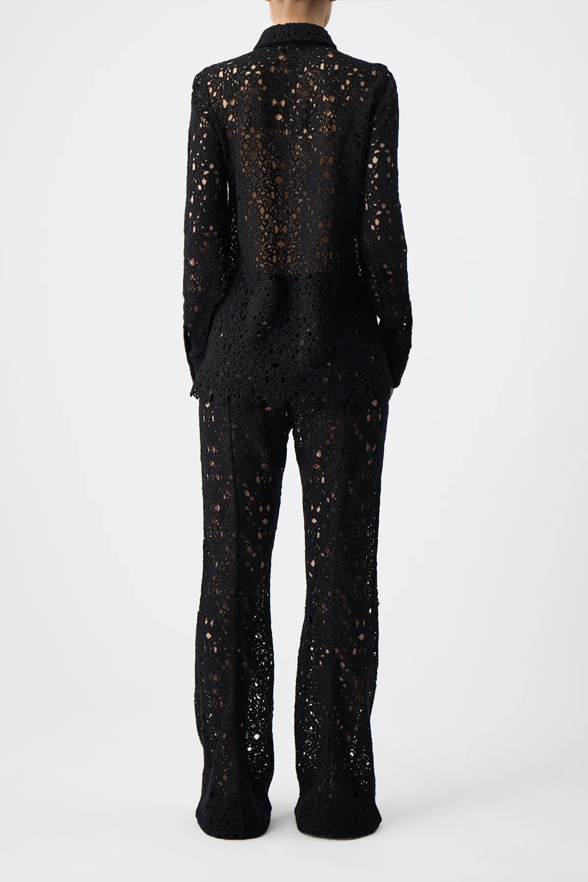 Heath Shirt in Black Cashmere Lace sold by Gabriela Hearst product image thumbnail 3