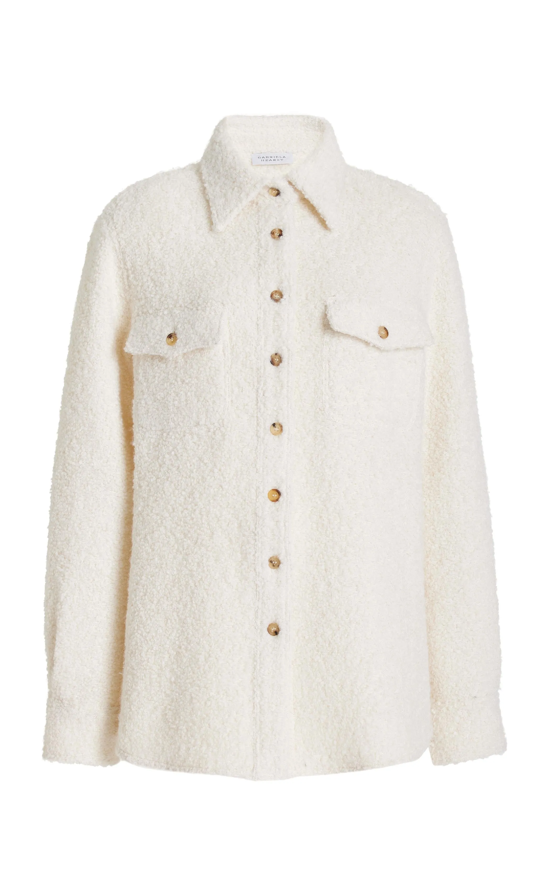 John Austin Shirt in Ivory Recycled Cashmere Boucle sold by Gabriela Hearst