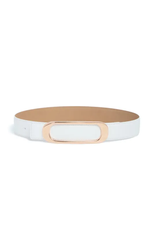 Medium Timon Reversible Belt in Ivory & Nude Leather sold by Gabriela Hearst