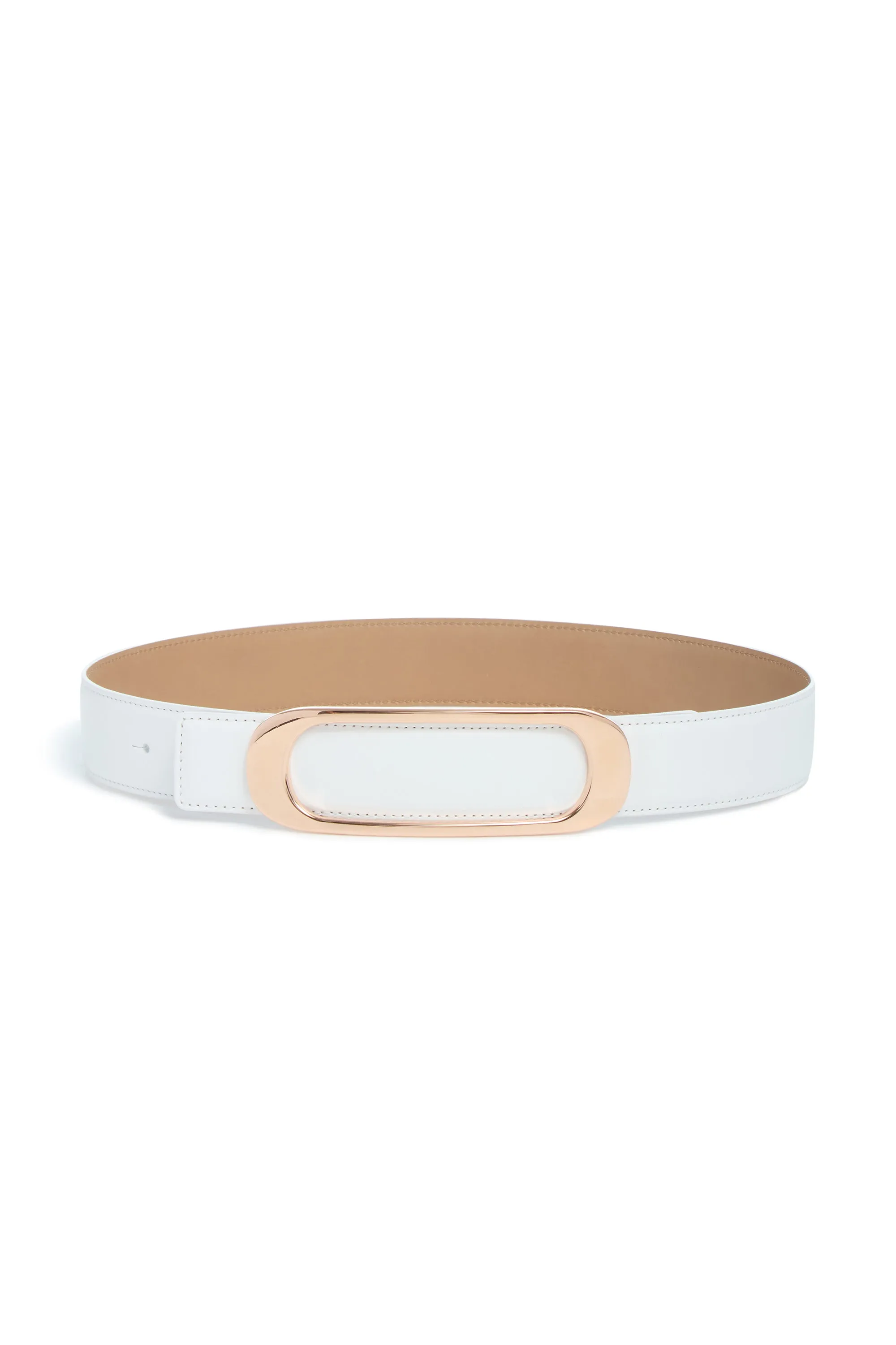 Medium Timon Reversible Belt in Ivory & Nude Leather sold by Gabriela Hearst