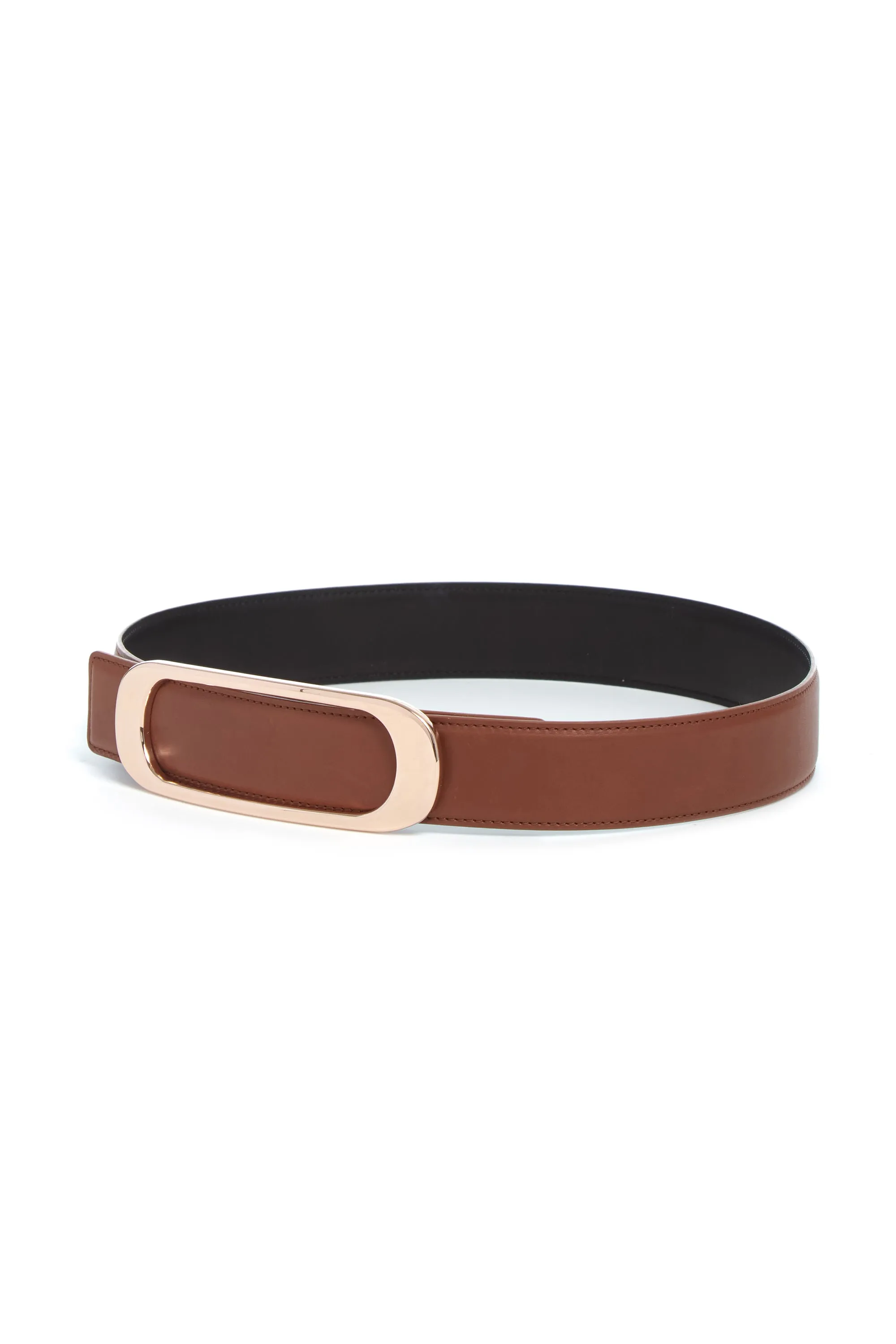 Medium Timon Reversible Belt in Cognac & Black Leather sold by Gabriela Hearst product image thumbnail 2