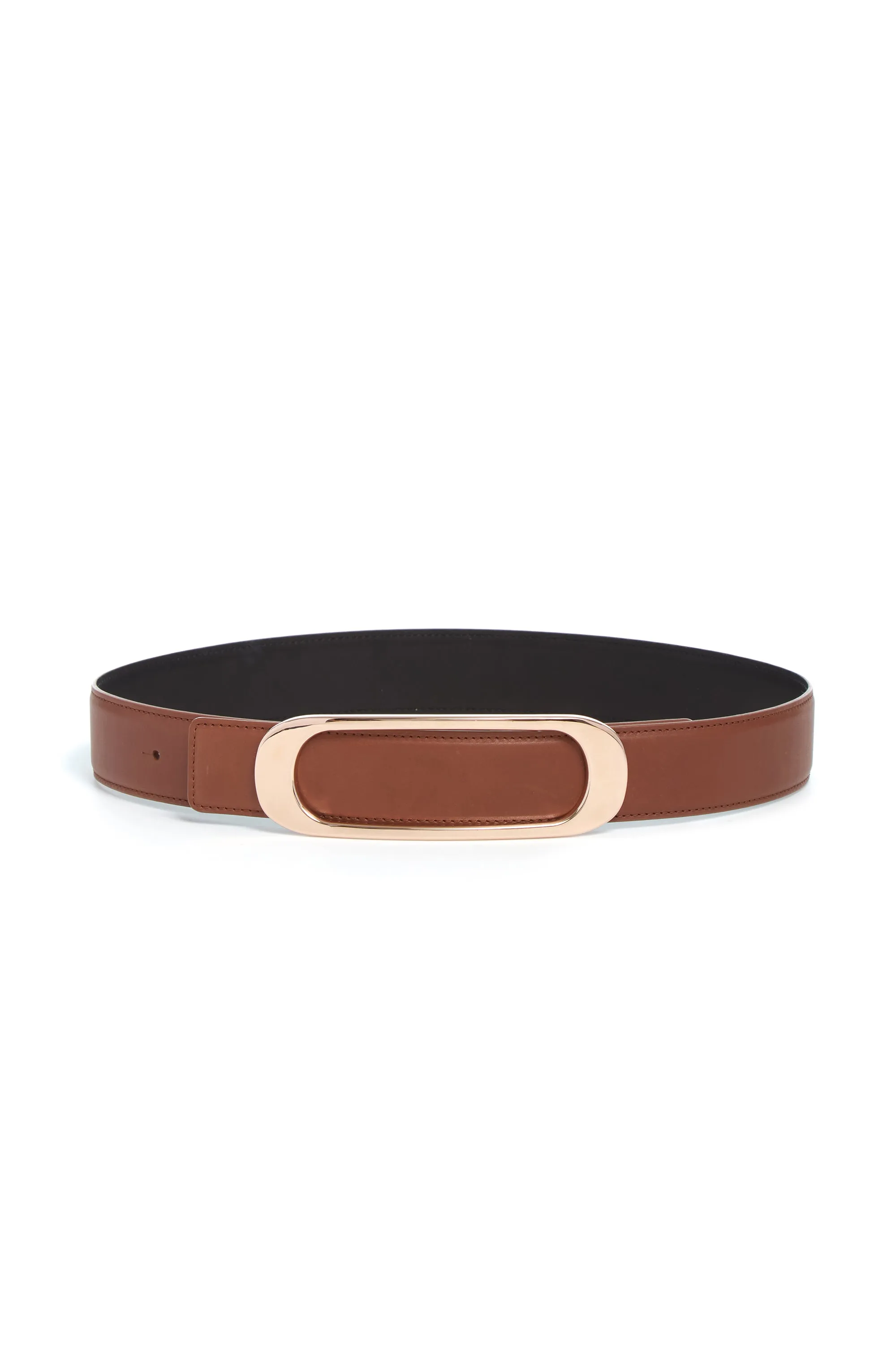 Medium Timon Reversible Belt in Cognac & Black Leather sold by Gabriela Hearst