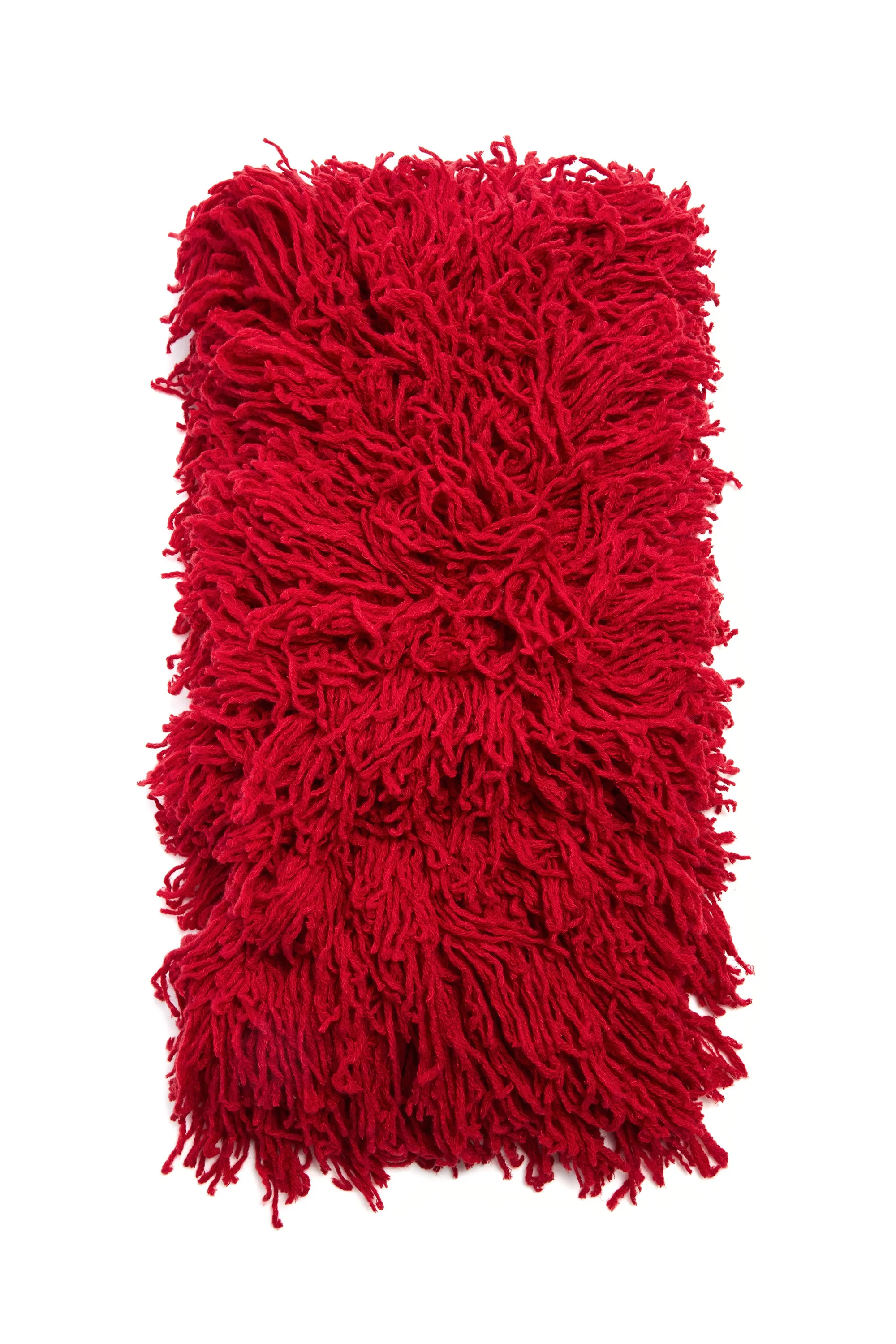 Hargreaves Knit Scarf in Scarlet Red Virgin Wool Cashmere Silk sold by Gabriela Hearst