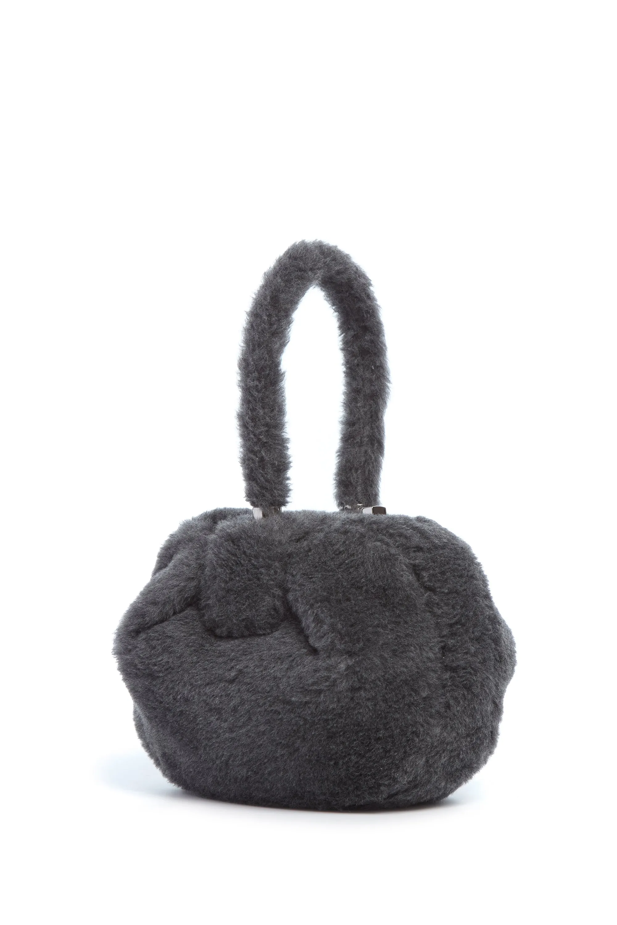 Nina Bag in Dark Grey Virgin Wool Silk Cashmere Fur sold by Gabriela Hearst