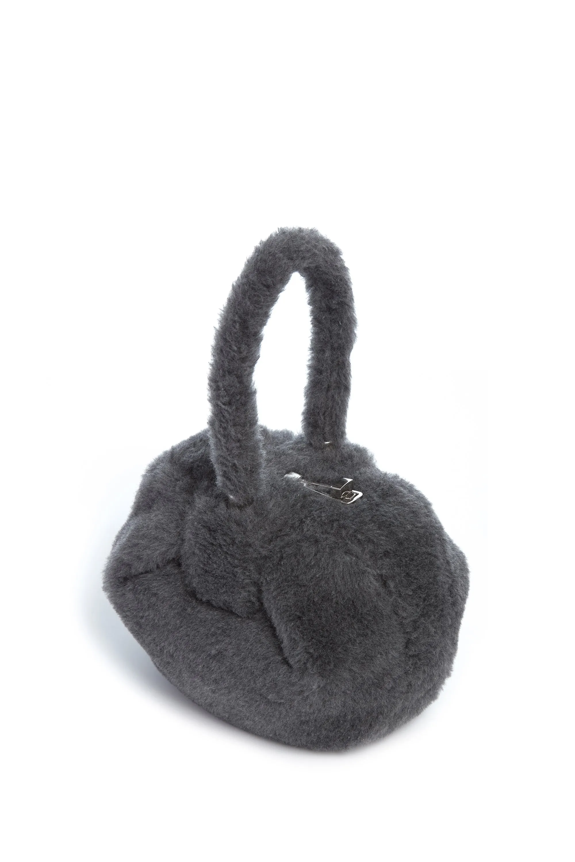 Nina Bag in Dark Grey Virgin Wool Silk Cashmere Fur sold by Gabriela Hearst product image thumbnail 3