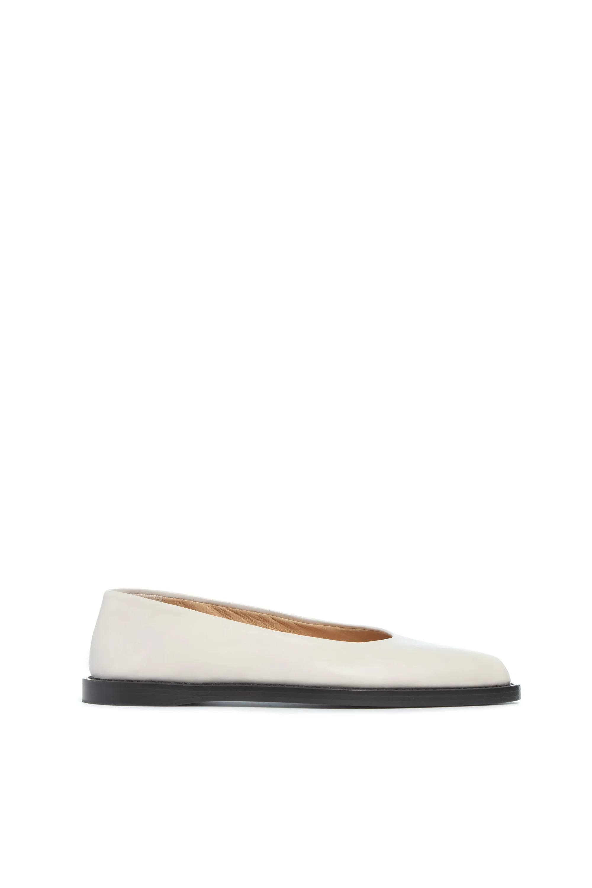 Kati Ballerina Flat Shoe in Cream Leather sold by Gabriela Hearst