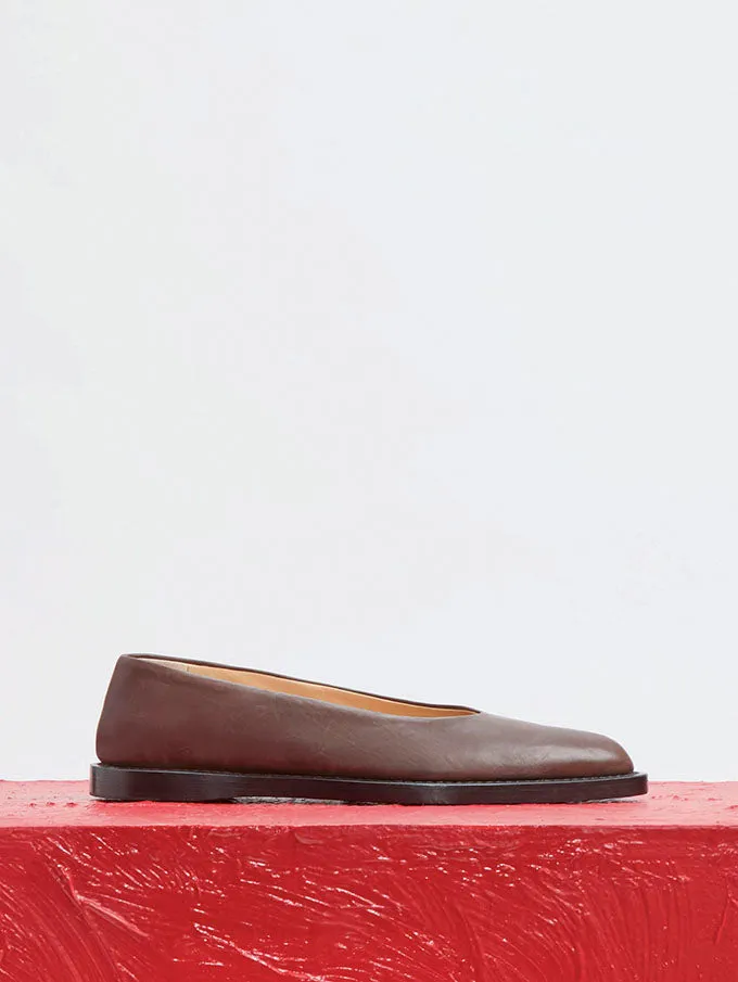 Kati Ballerina Flat Shoe in Chocolate Leather sold by Gabriela Hearst product image thumbnail 5