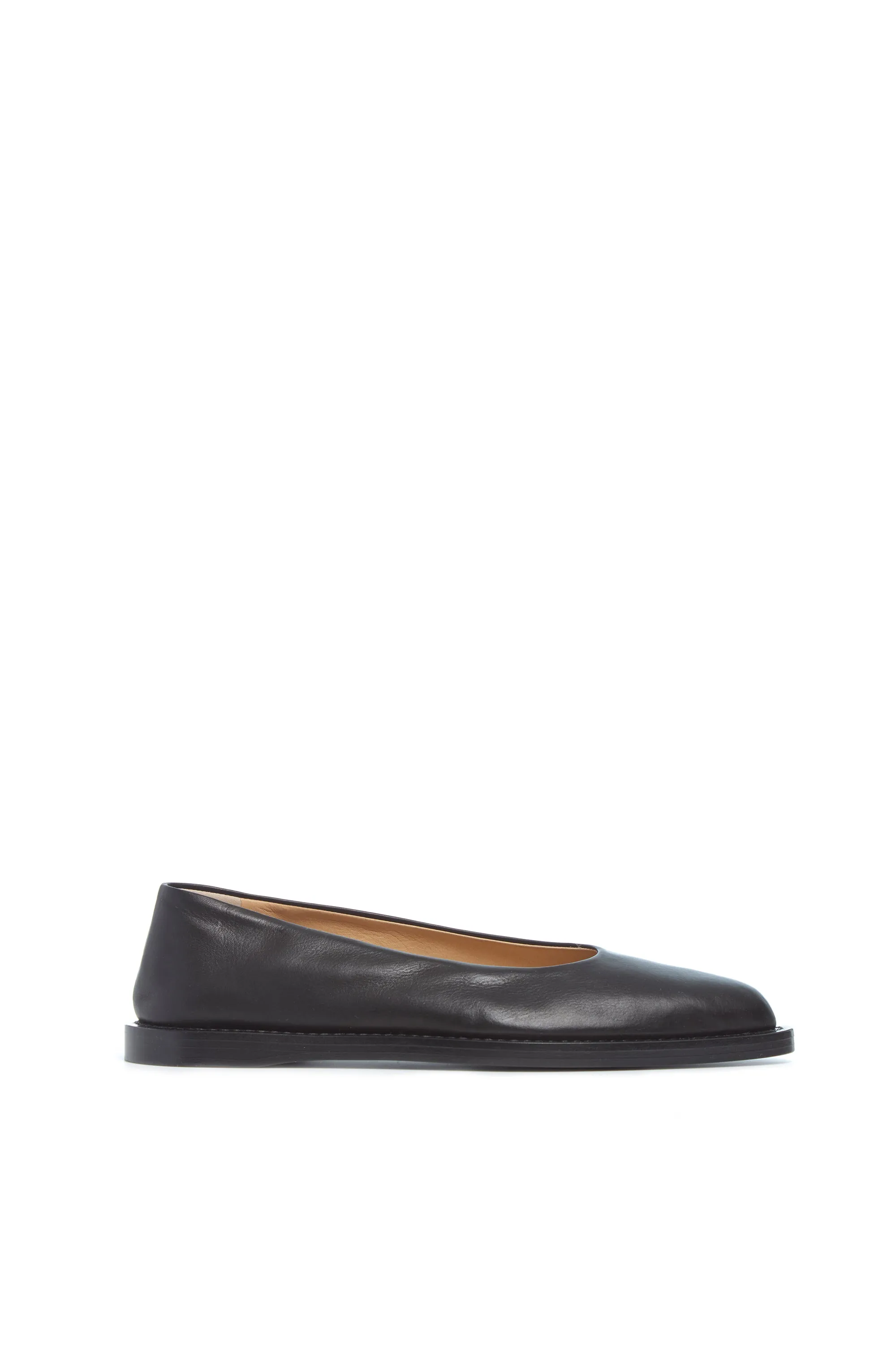 Kati Ballerina Flat Shoe in Black Leather sold by Gabriela Hearst