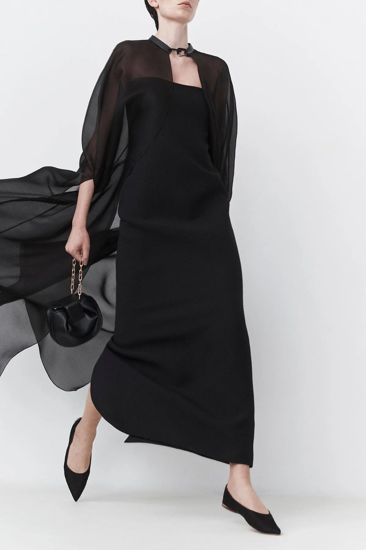 Opus Maxi Dress in Black Wool Silk Cady sold by Gabriela Hearst product image thumbnail 2