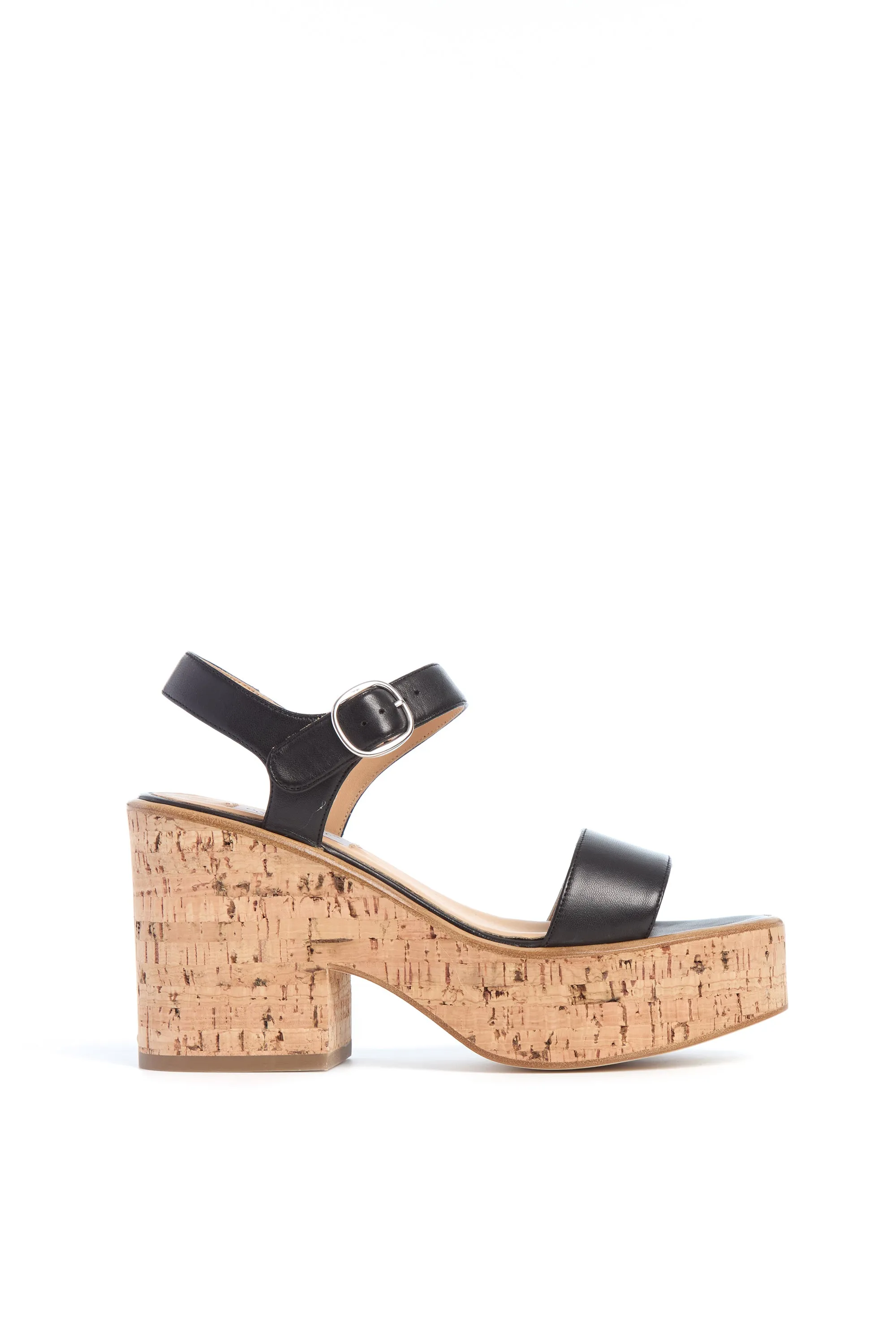 Sardis Platform Sandal in Black Nappa Leather sold by Gabriela Hearst