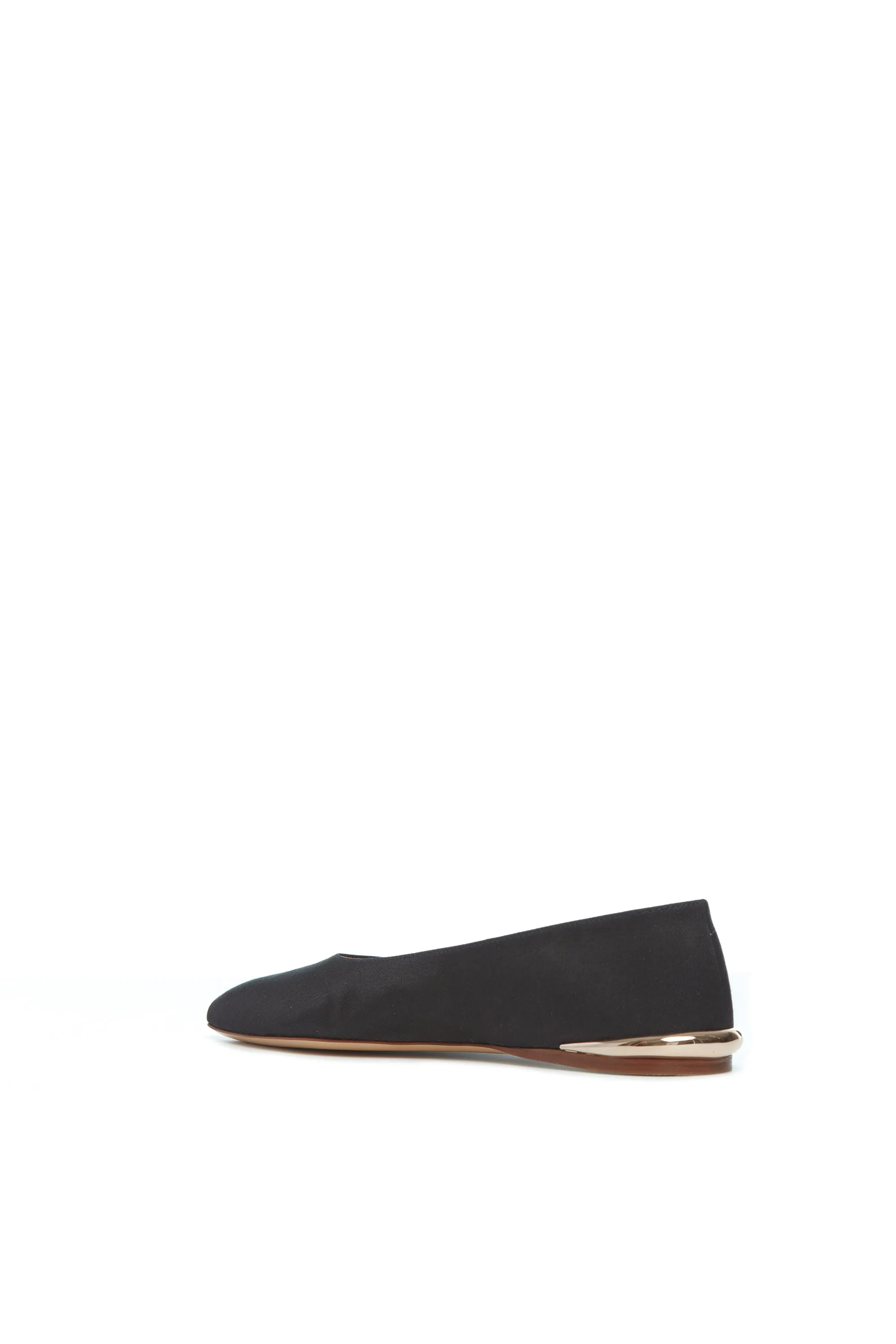 Fleur Ballerina Flat Shoe in Black Silk Linen Satin sold by Gabriela Hearst product image thumbnail 3