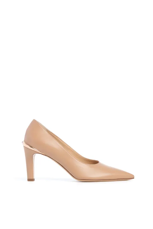 Edwina High Heel Stiletto Pump in Nude Nappa Leather sold by Gabriela Hearst