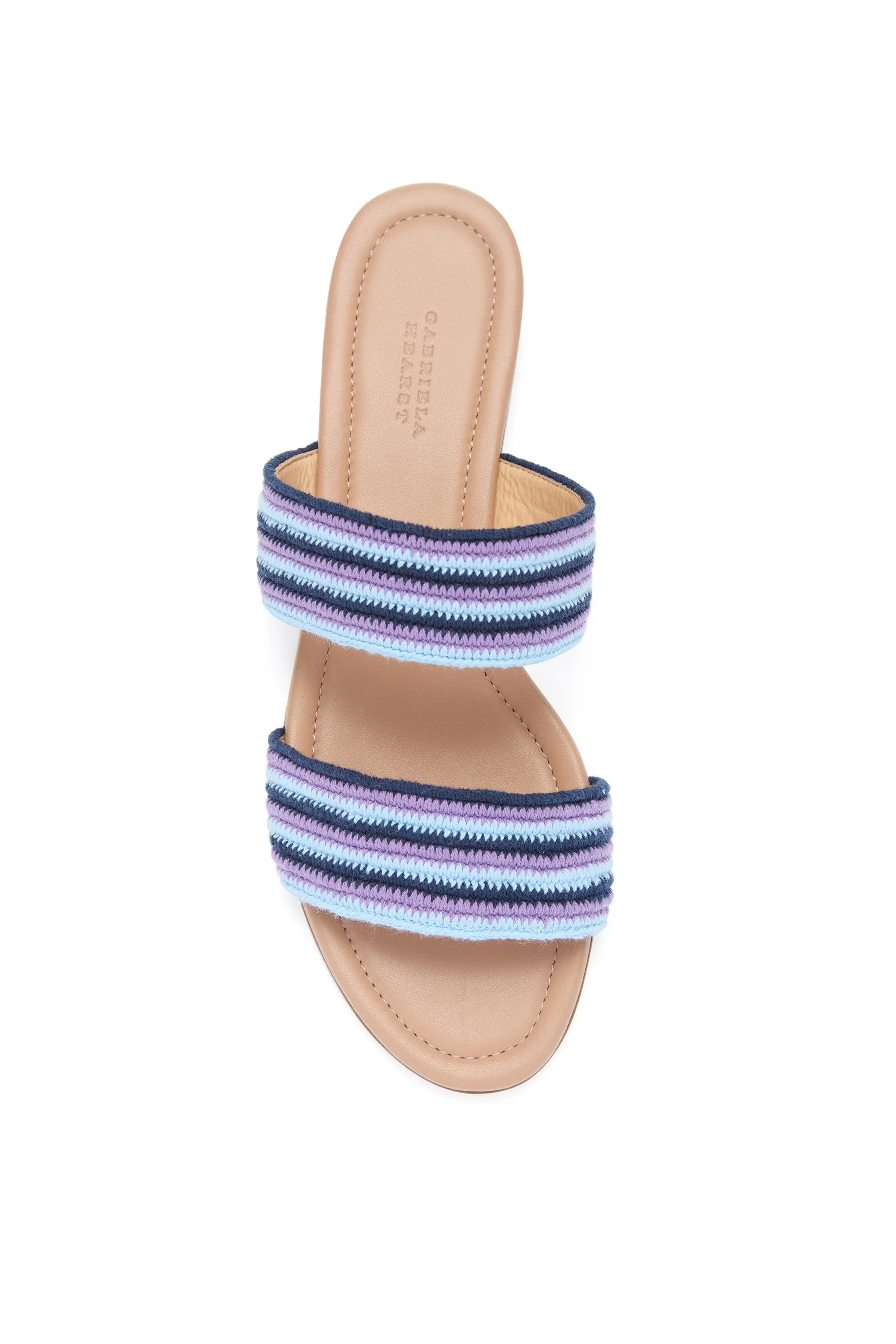Lora Flat Sandal in Navy Multi Nappa Leather Crochet sold by Gabriela Hearst product image thumbnail 4