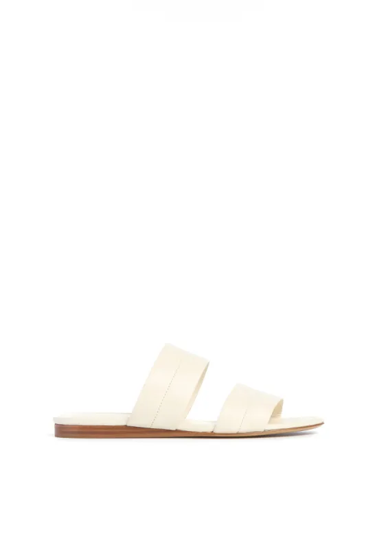 Lora Flat Sandal in Cream Nappa Leather sold by Gabriela Hearst