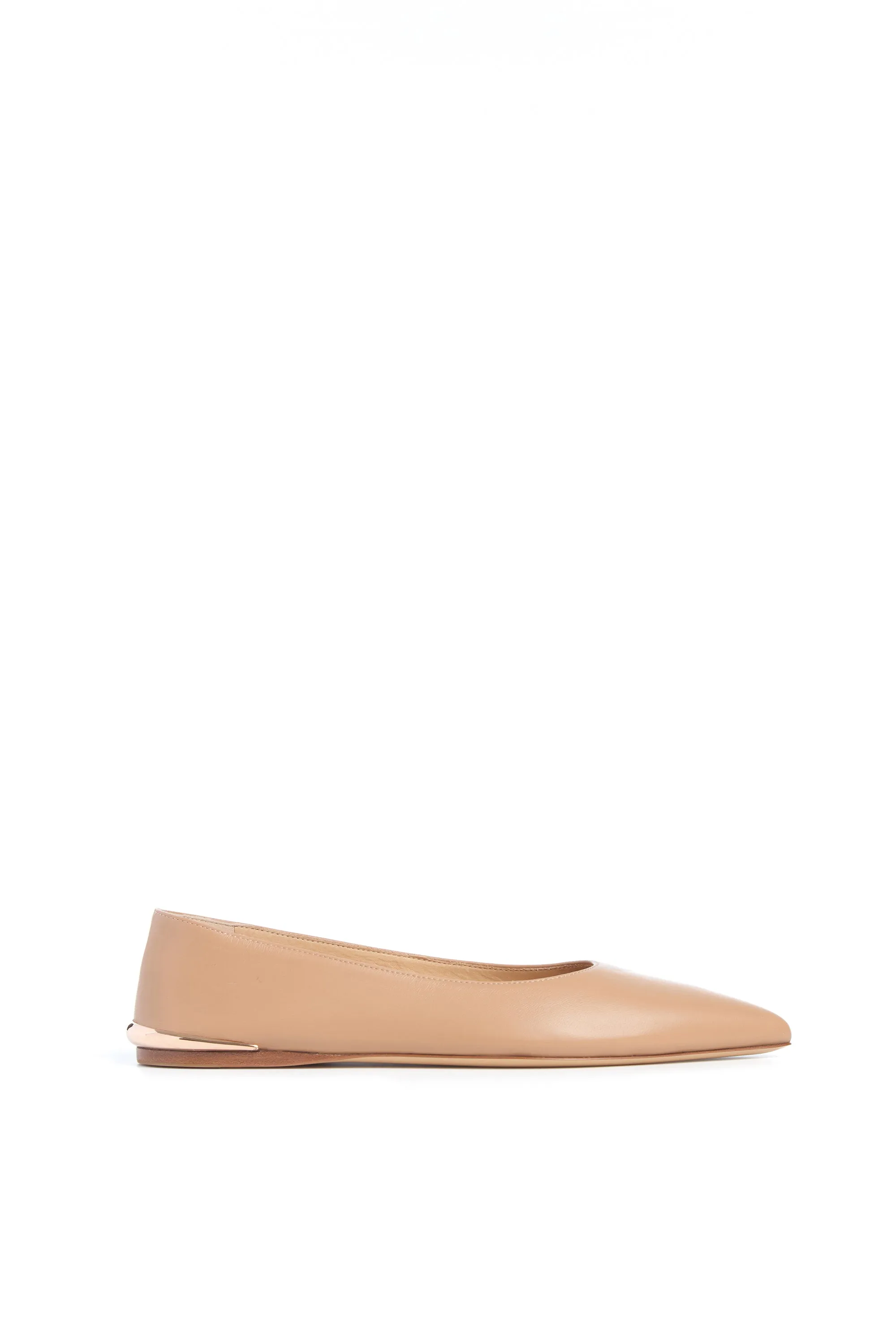 Fleur Ballerina Flat Shoe in Nude Nappa Leather sold by Gabriela Hearst