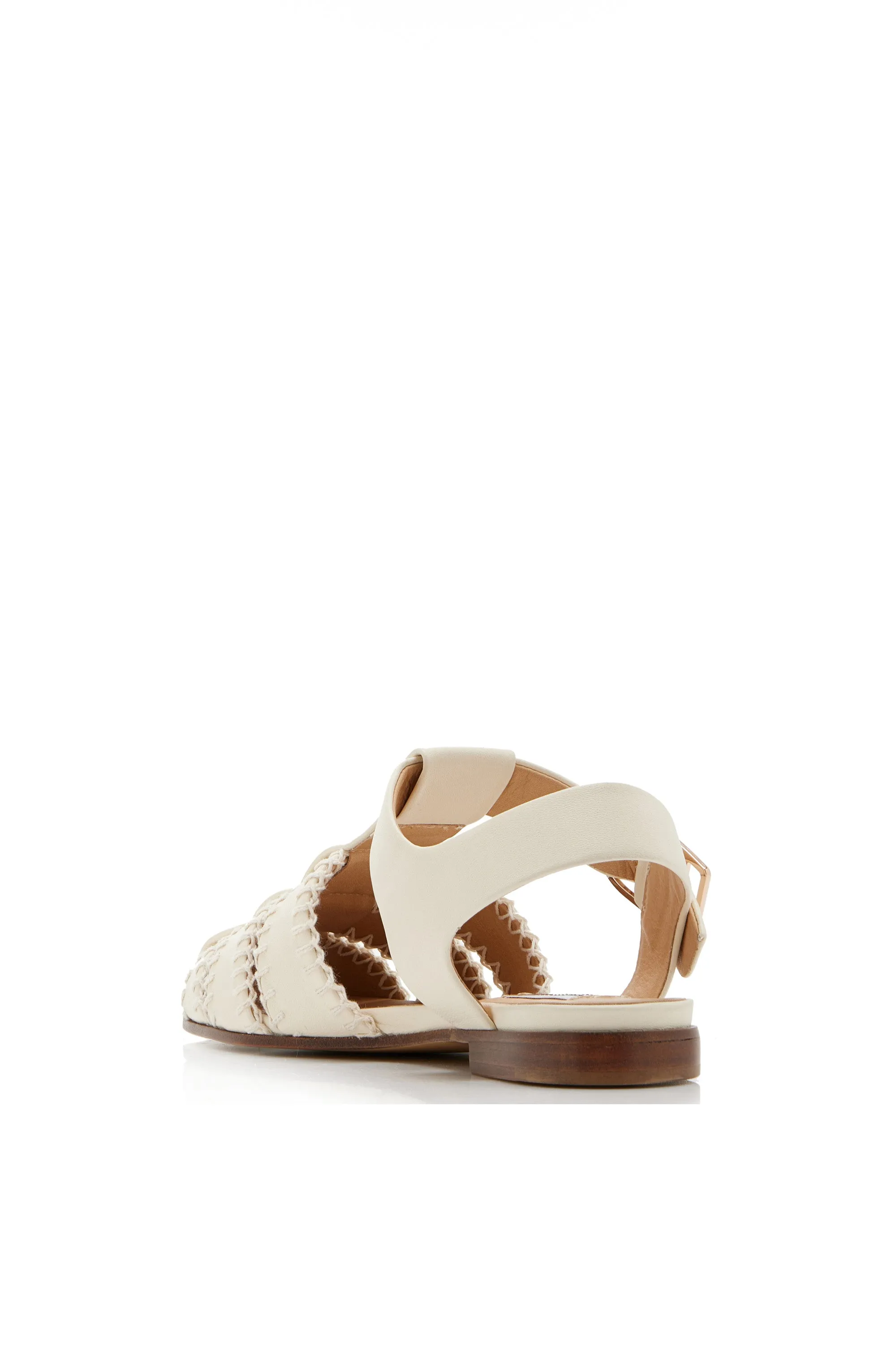 Lynn Flat Sandal in Cream Nappa Leather with Stitch sold by Gabriela Hearst product image thumbnail 4