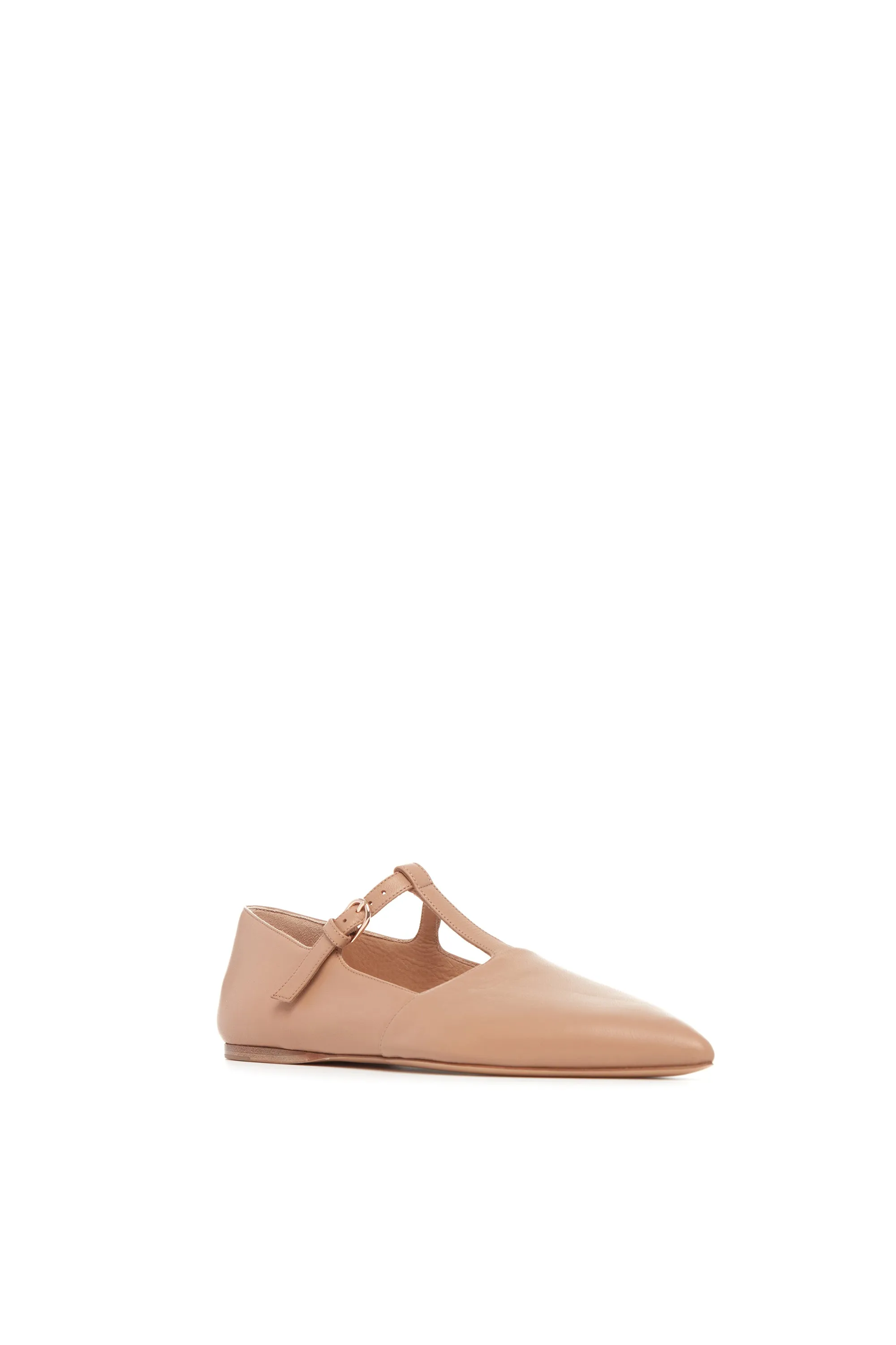 Lola Ballerina Flat Shoe in Dark Camel Nappa Leather sold by Gabriela Hearst product image thumbnail 2