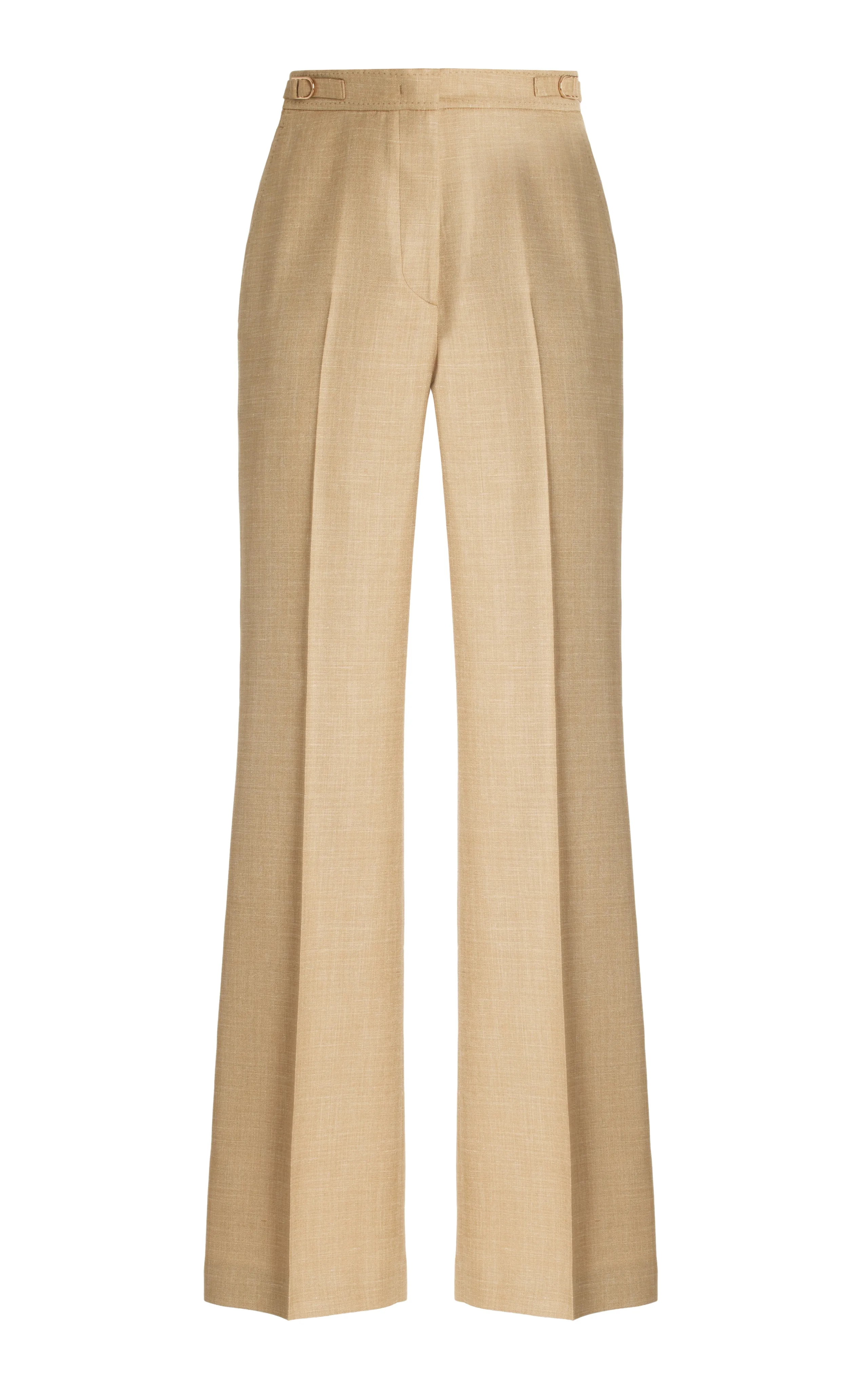 Vesta Flare Pant in Hay Virgin Wool Silk with Linen sold by Gabriela Hearst