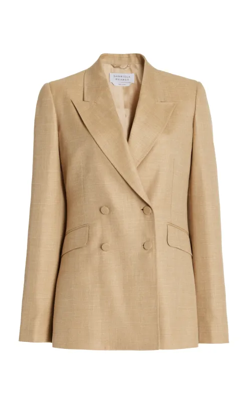 Stephanie Blazer in Hay Virgin Wool and Silk Linen sold by Gabriela Hearst