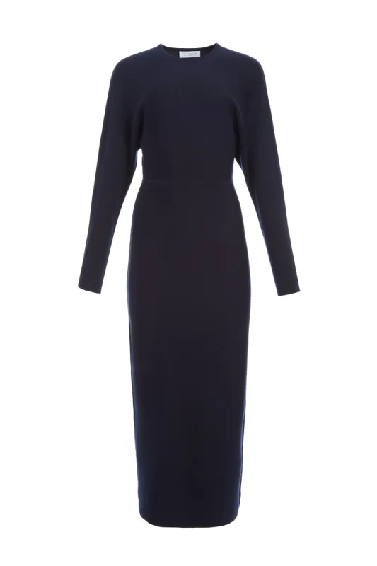 Semaine Knit Midi Dress in Navy Cashmere Silk sold by Gabriela Hearst