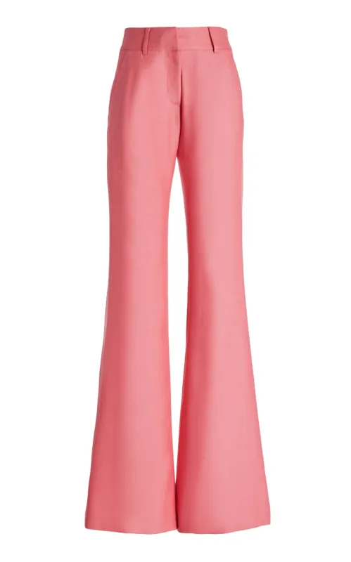 Rhein Flare Pant in Watermelon Silk Virgin Wool sold by Gabriela Hearst
