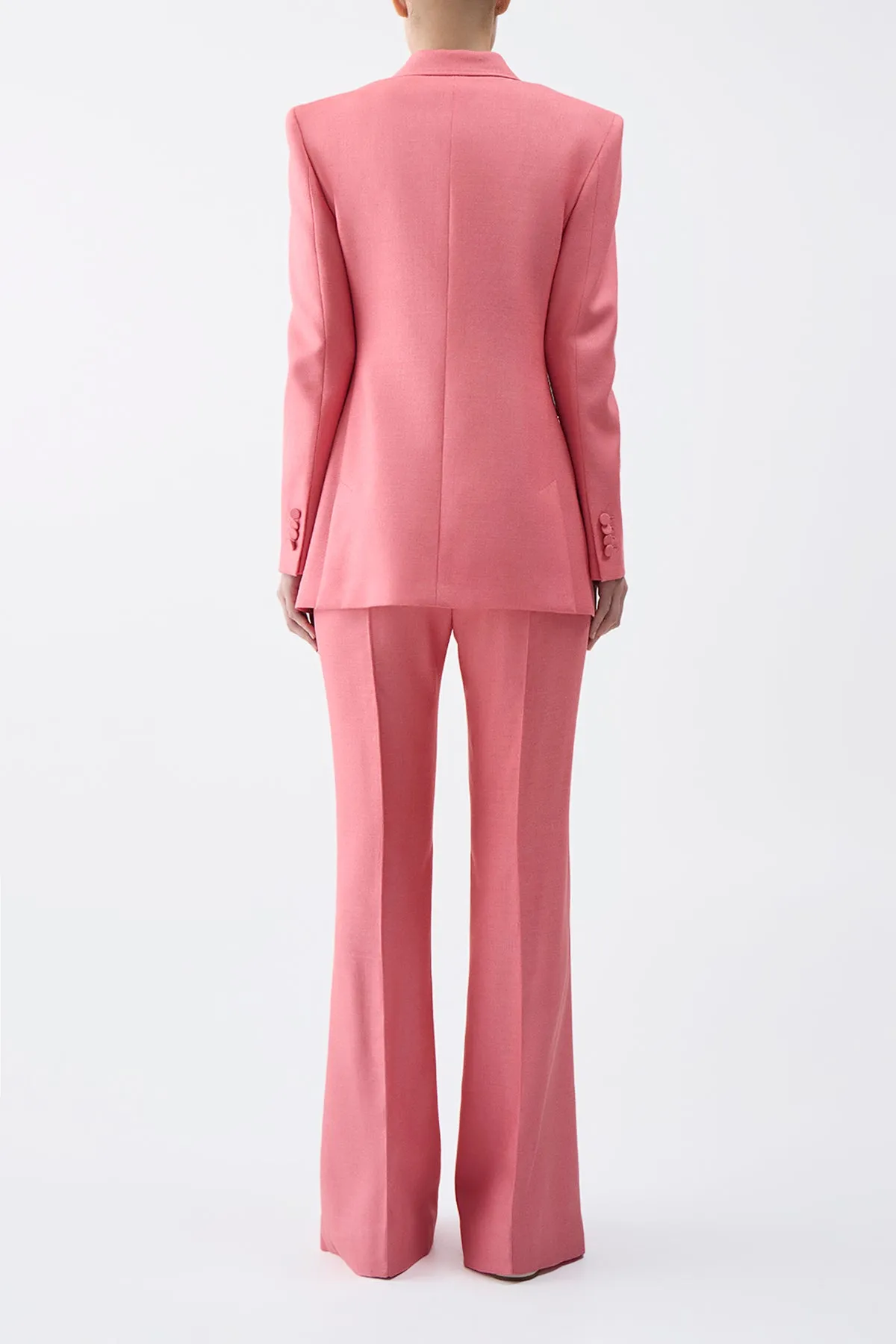 Rhein Flare Pant in Watermelon Silk Virgin Wool sold by Gabriela Hearst product image thumbnail 5