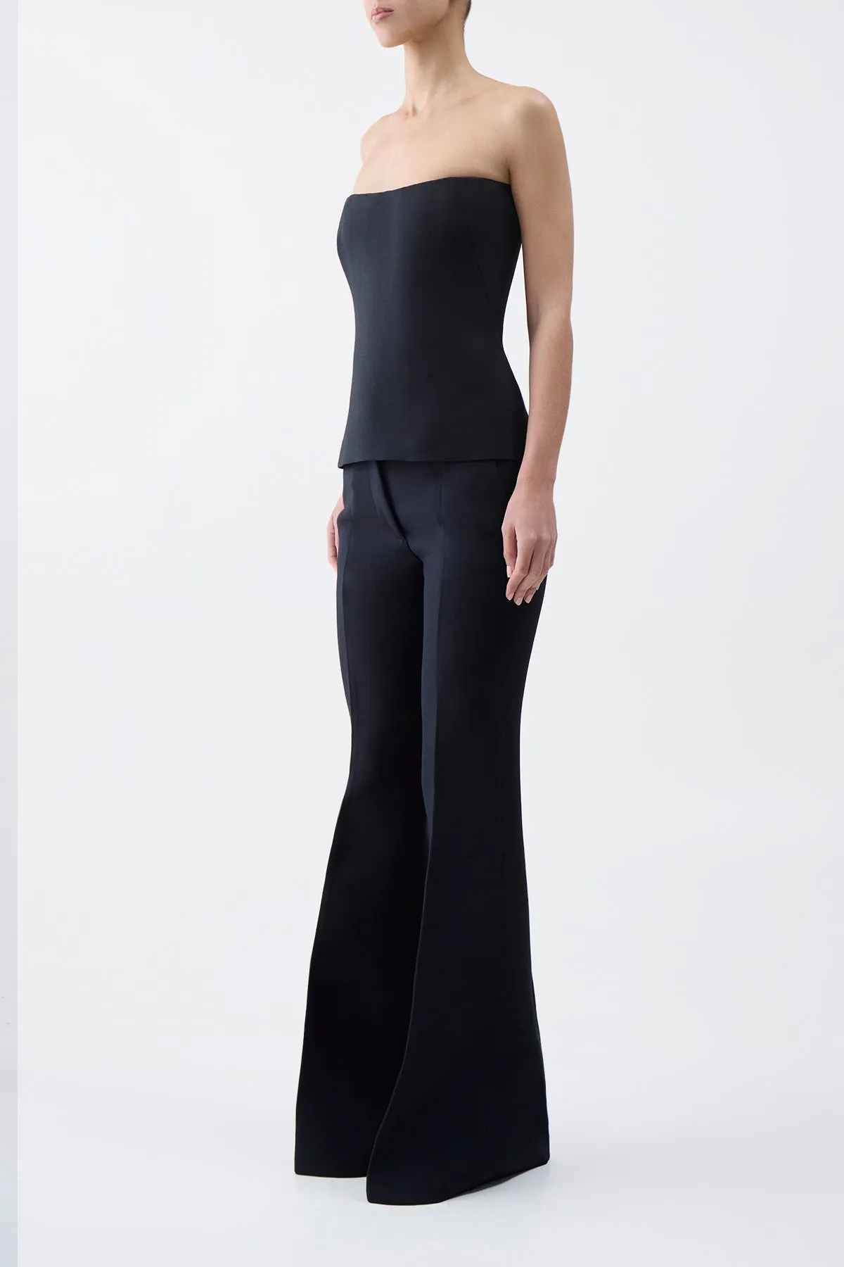 Rhein Pant in Black Wool Silk Cady sold by Gabriela Hearst product image thumbnail 3