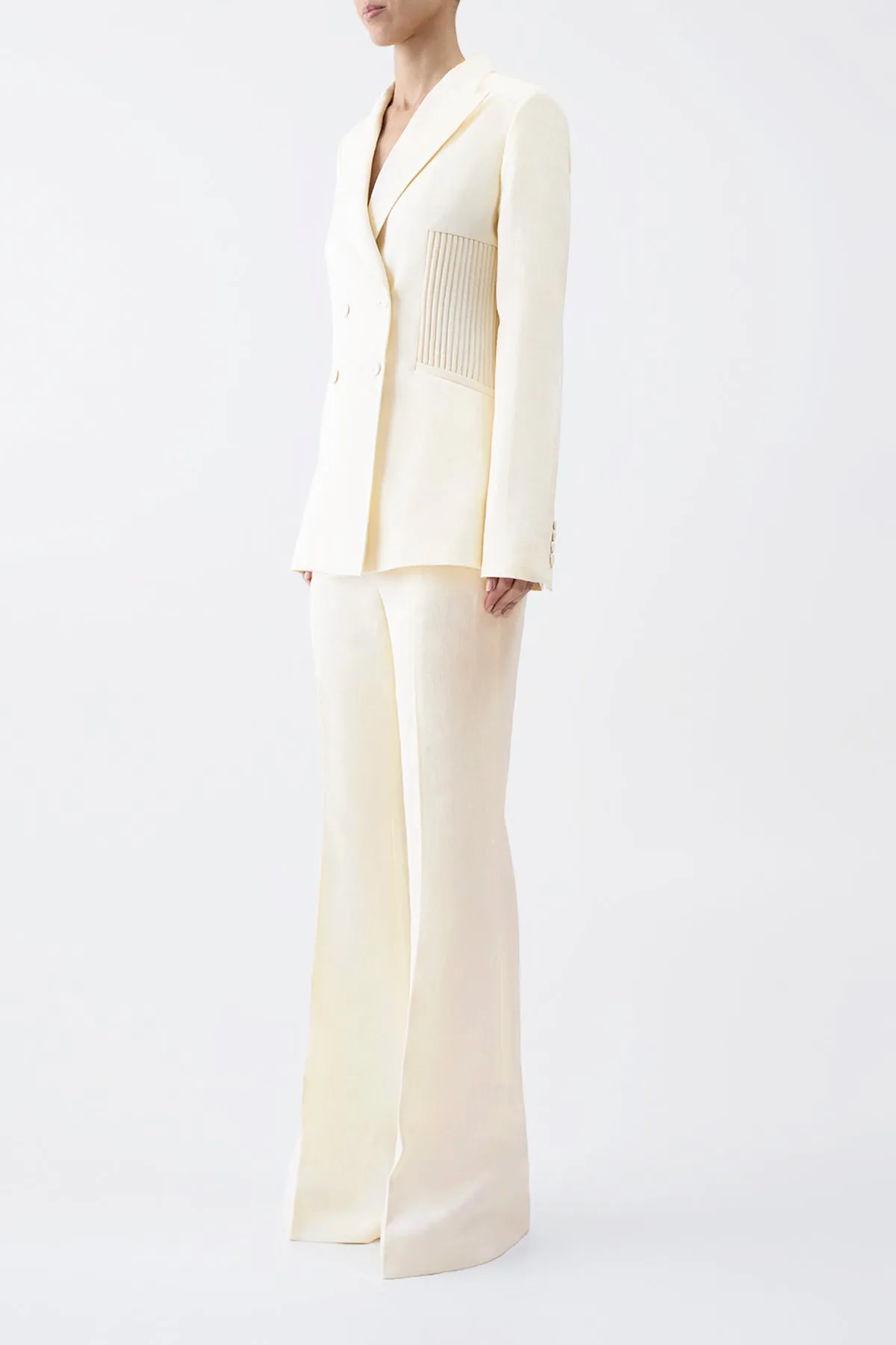 Rhein Pant in Ivory Textured Linen sold by Gabriela Hearst product image thumbnail 4