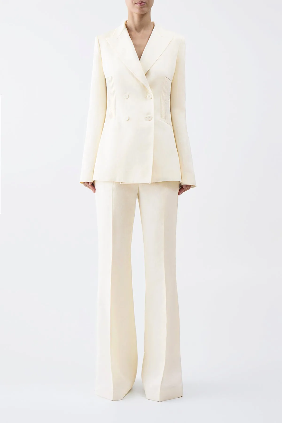 Rhein Pant in Ivory Textured Linen sold by Gabriela Hearst product image thumbnail 3