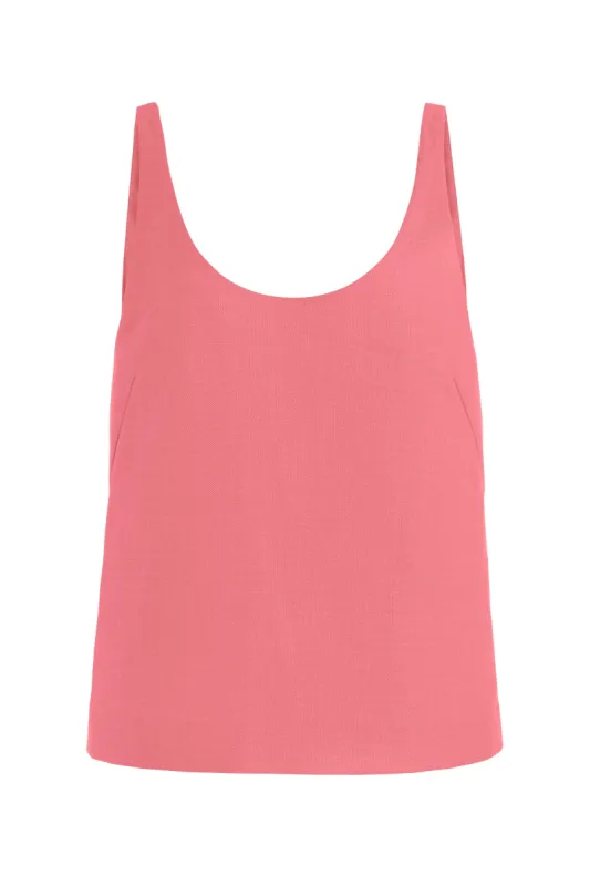 Muriel Tank Top in Watermelon Silk Virgin Wool sold by Gabriela Hearst