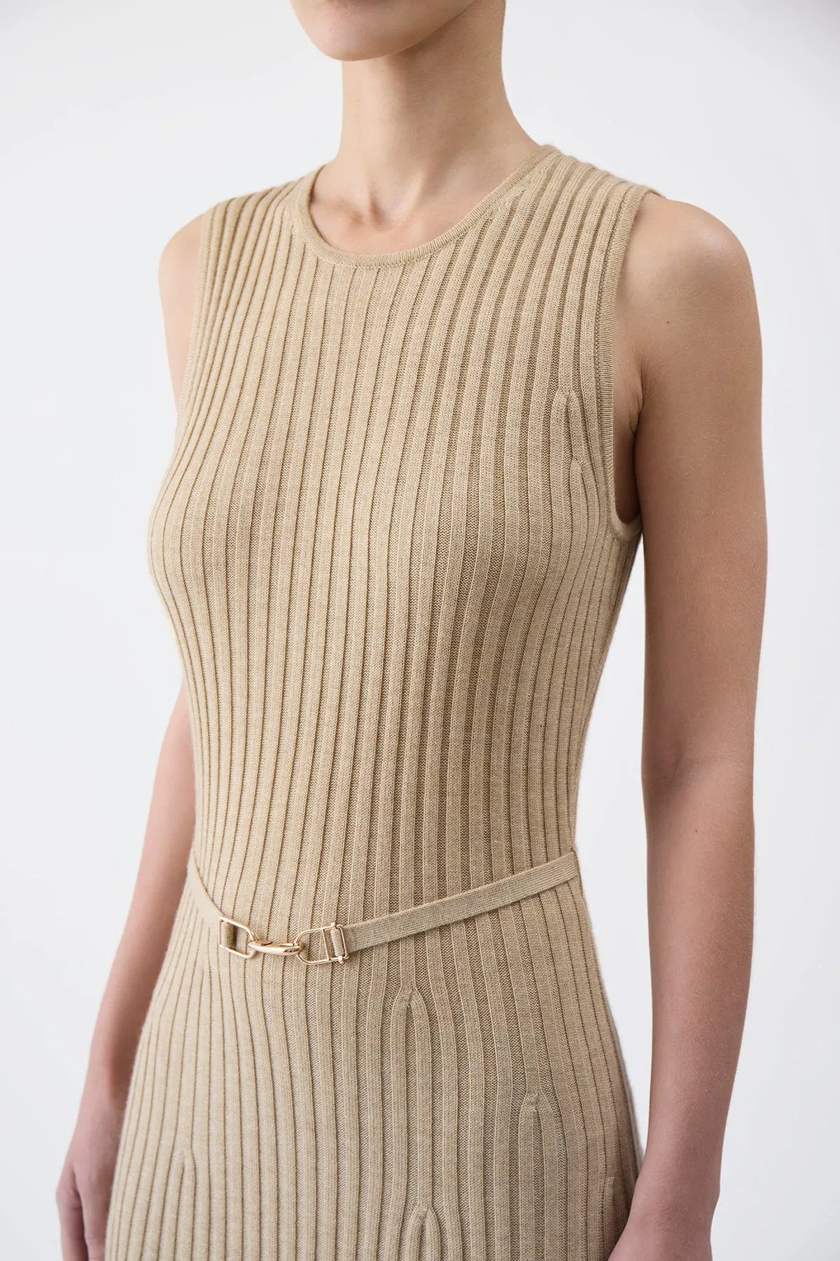 Meier Knit Dress in Hay Merino Wool Cashmere sold by Gabriela Hearst product image thumbnail 4