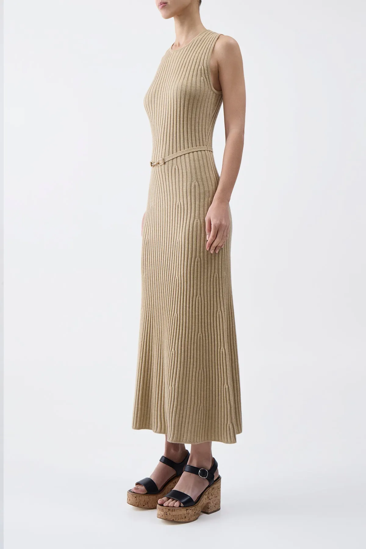 Meier Knit Dress in Hay Merino Wool Cashmere sold by Gabriela Hearst product image thumbnail 3