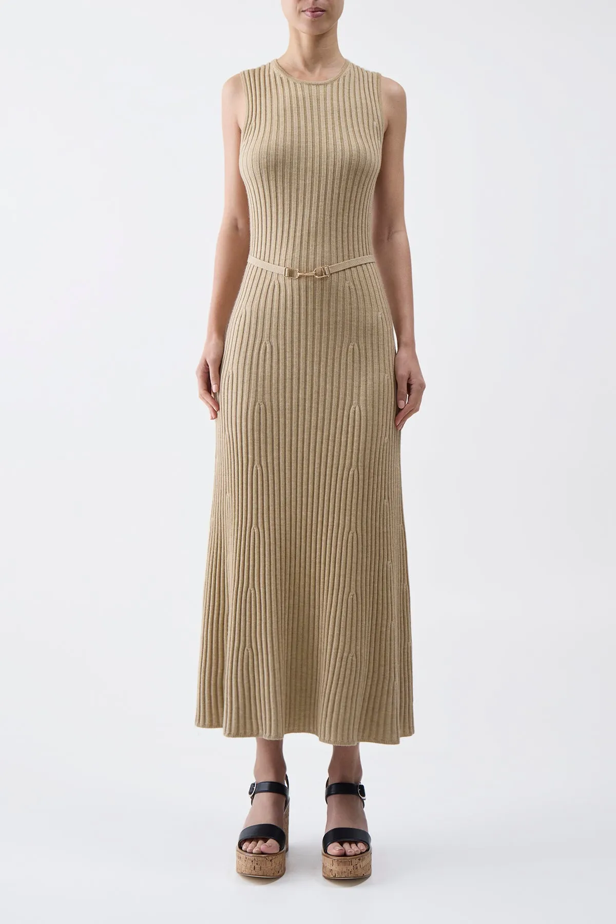 Meier Knit Dress in Hay Merino Wool Cashmere sold by Gabriela Hearst product image thumbnail 2